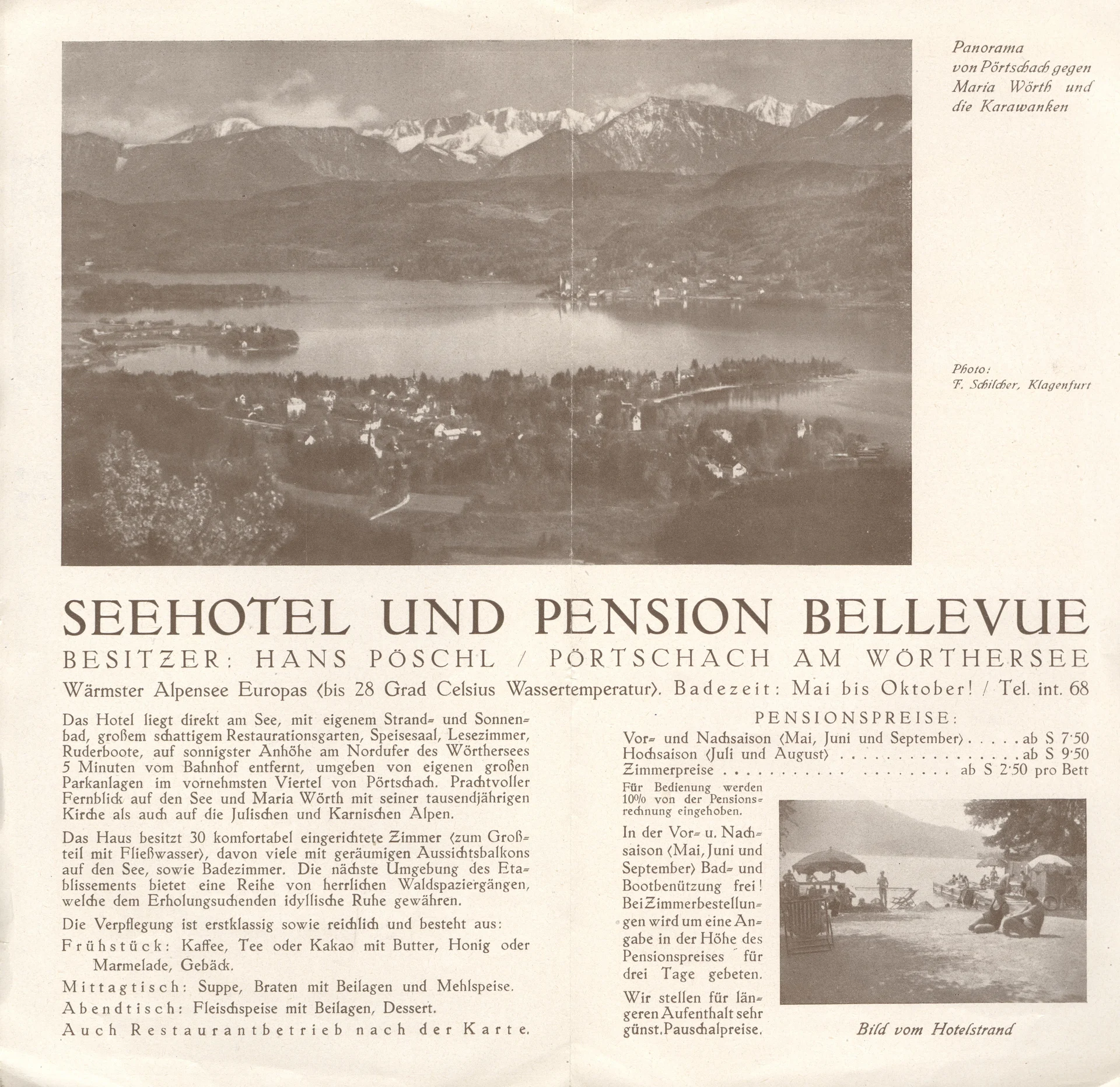 Náhledový obrázek předmětu Seehotel Pension Bellevue. Pörtschach am Wörthersee