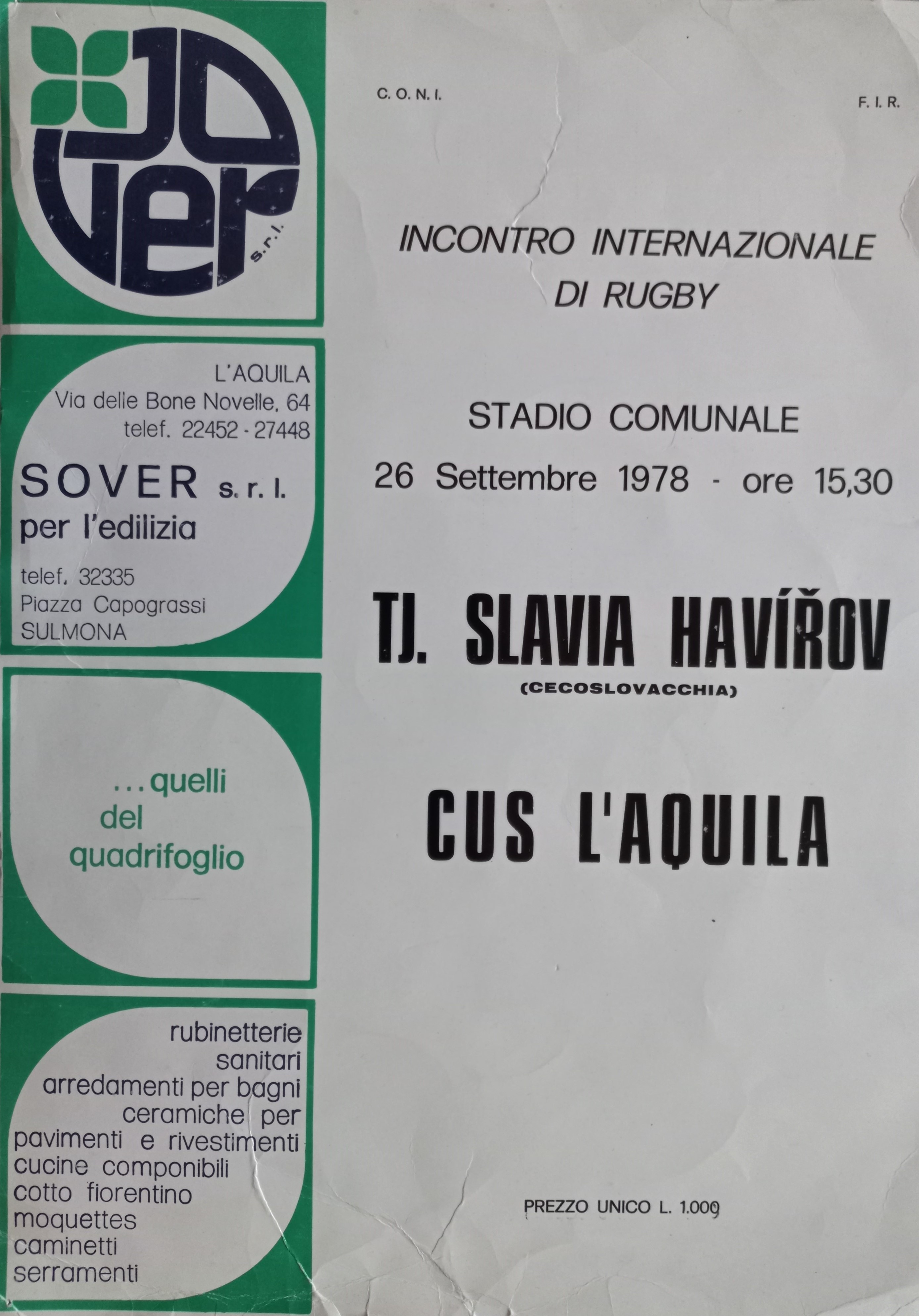 Náhledový obrázek Mezinárodní utkání v rugby. Stadio Comunale l´Aquila - 1