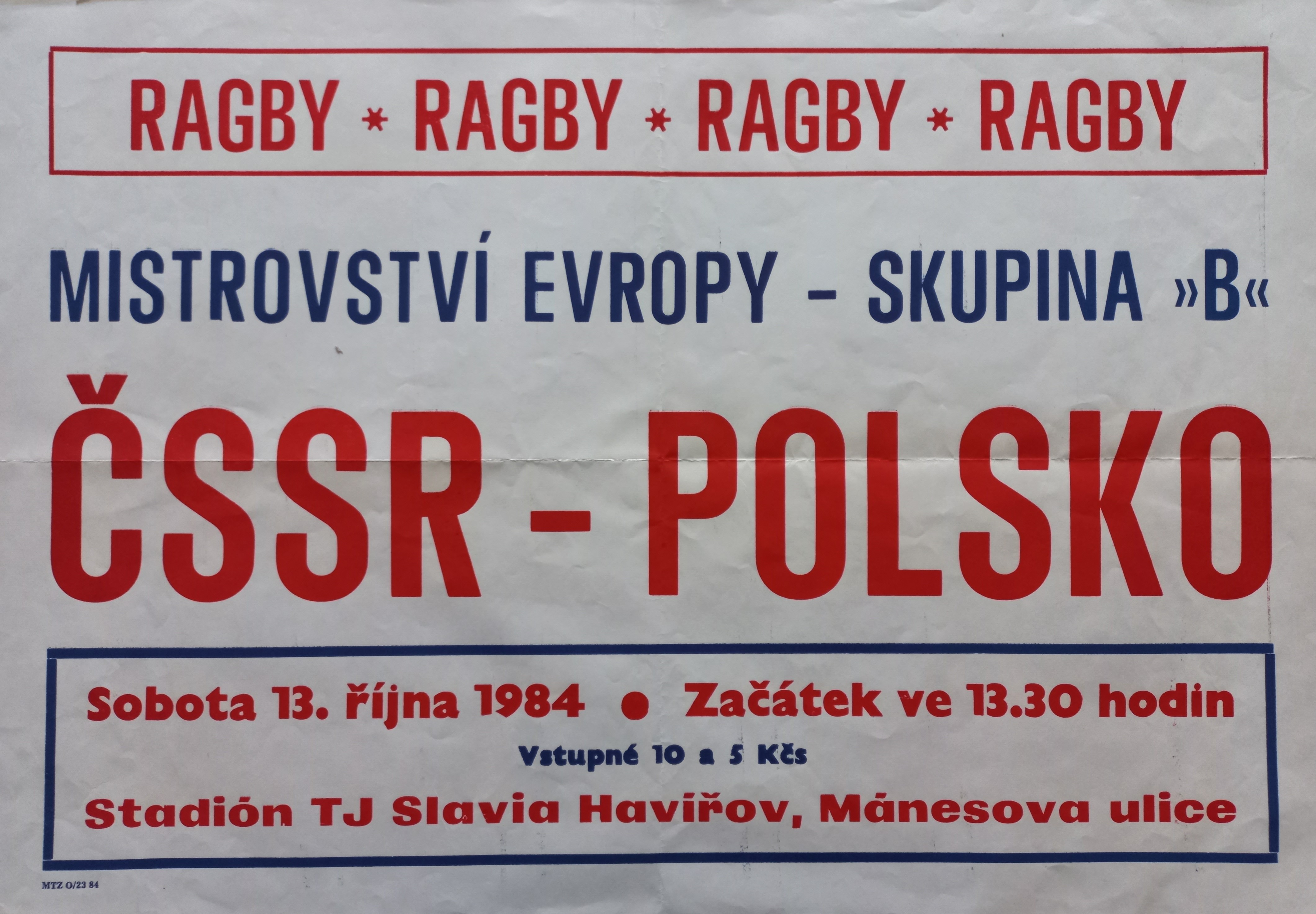 Náhledový obrázek Mistrovství Evropy v ragby - skupina B. ČSSR - Polsko - 1