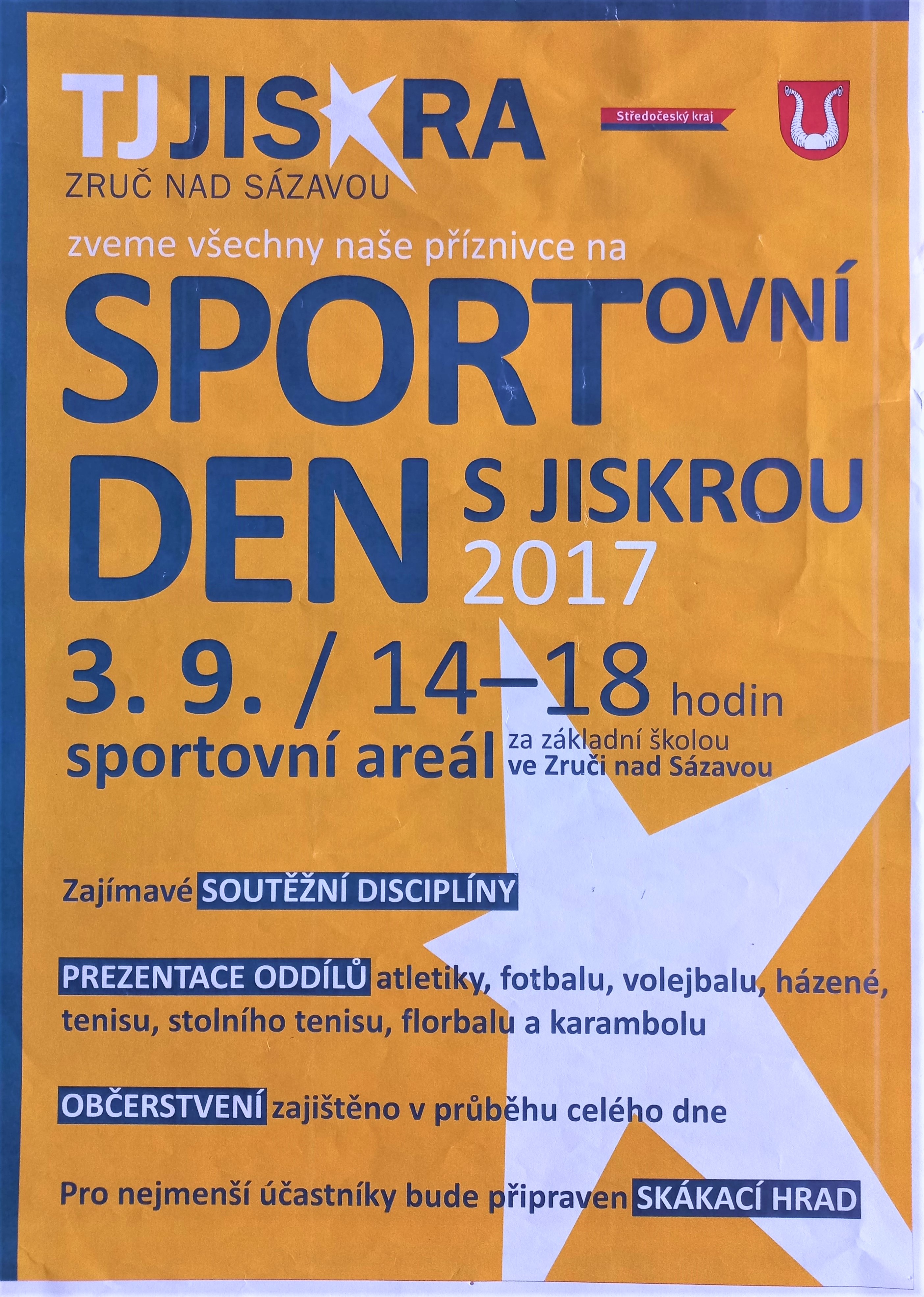 Náhledový obrázek TJ Jiskra Zruč nad Sázavou. Sportovní den s Jiskrou - 1