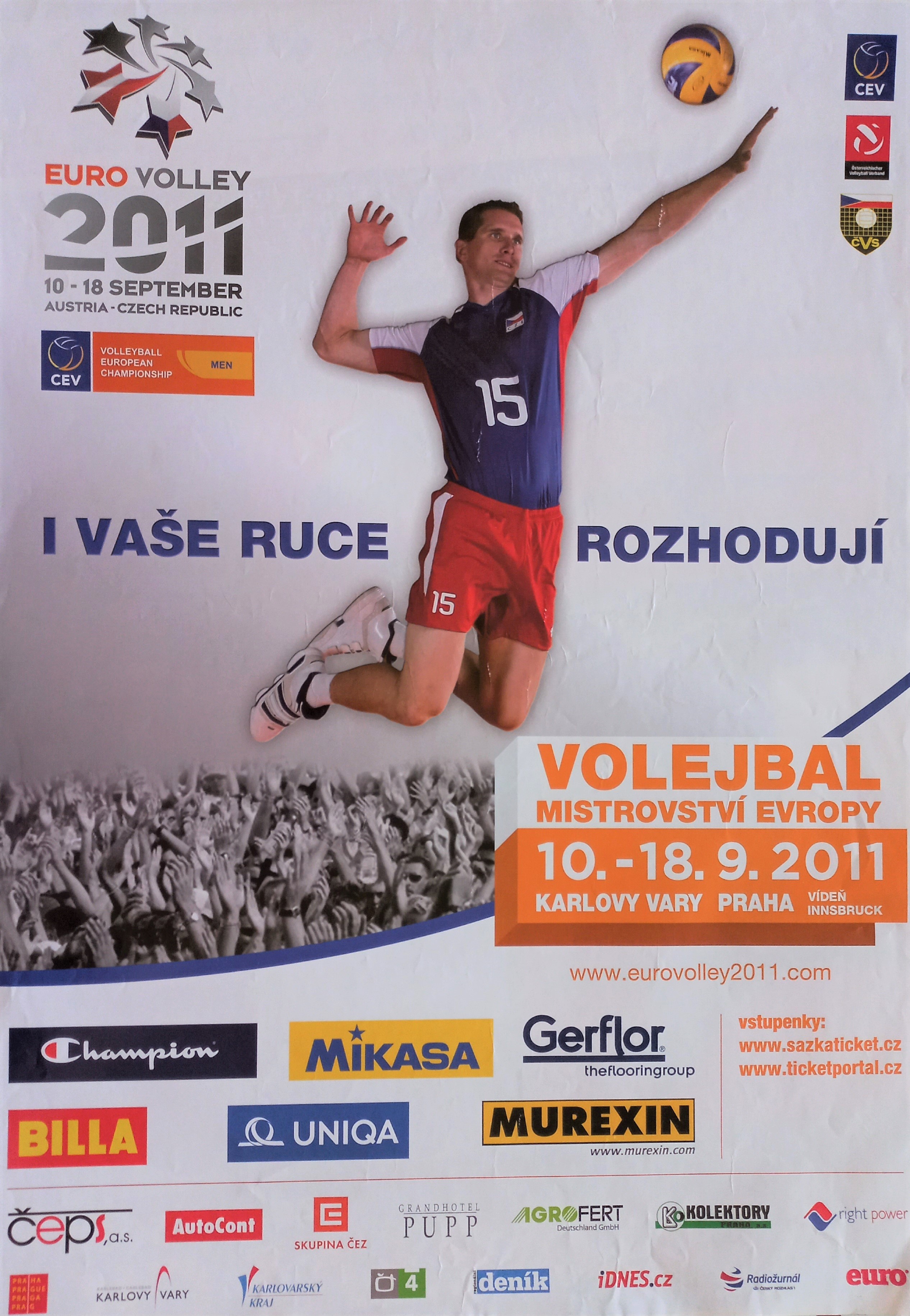 Náhledový obrázek Mistrovství Evropy ve volejbale mužů. Rakousko - Česká republika 2011 - 1