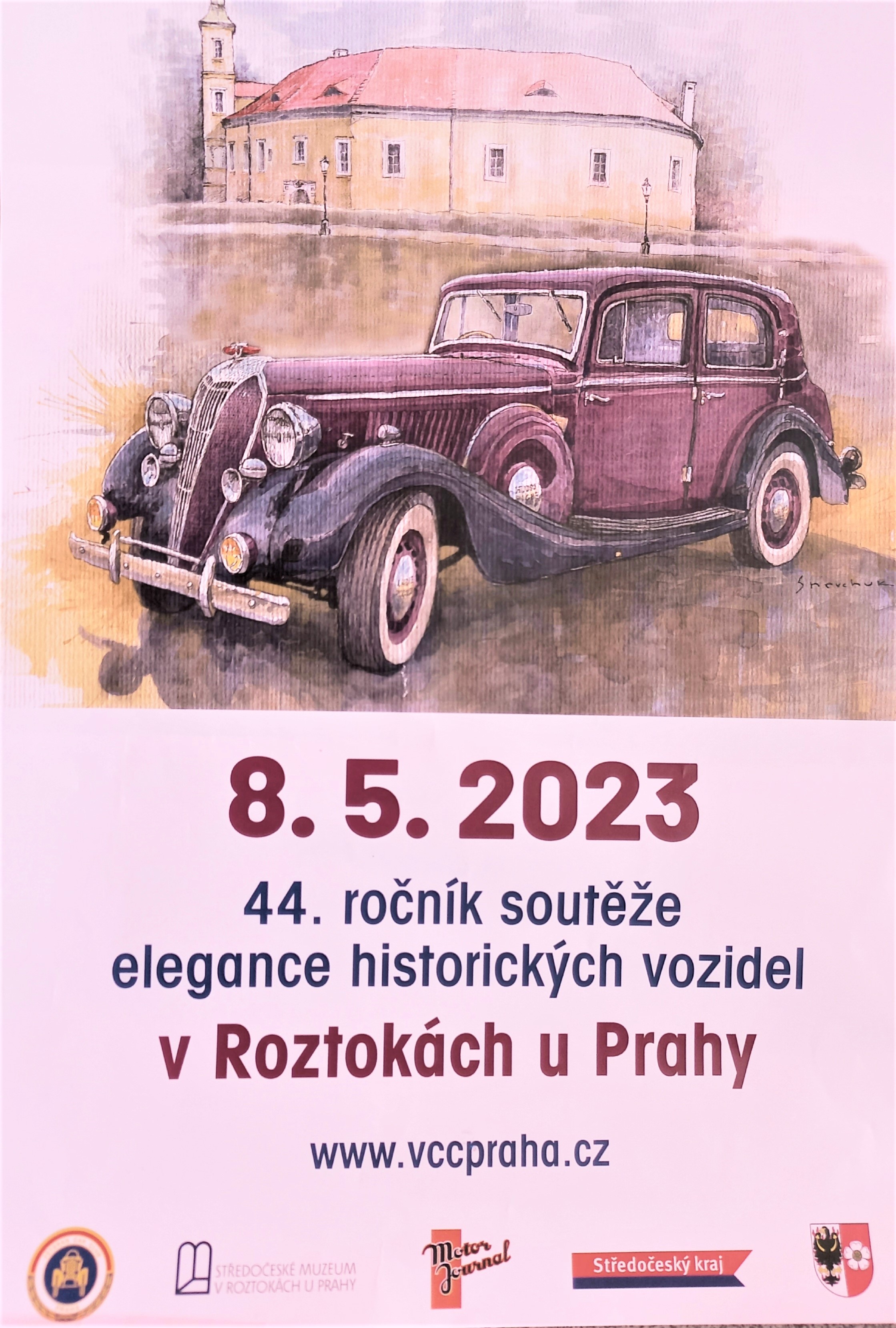 Náhledový obrázek Plakátek k 44. ročníku soutěže elegance historických vozidel - 1