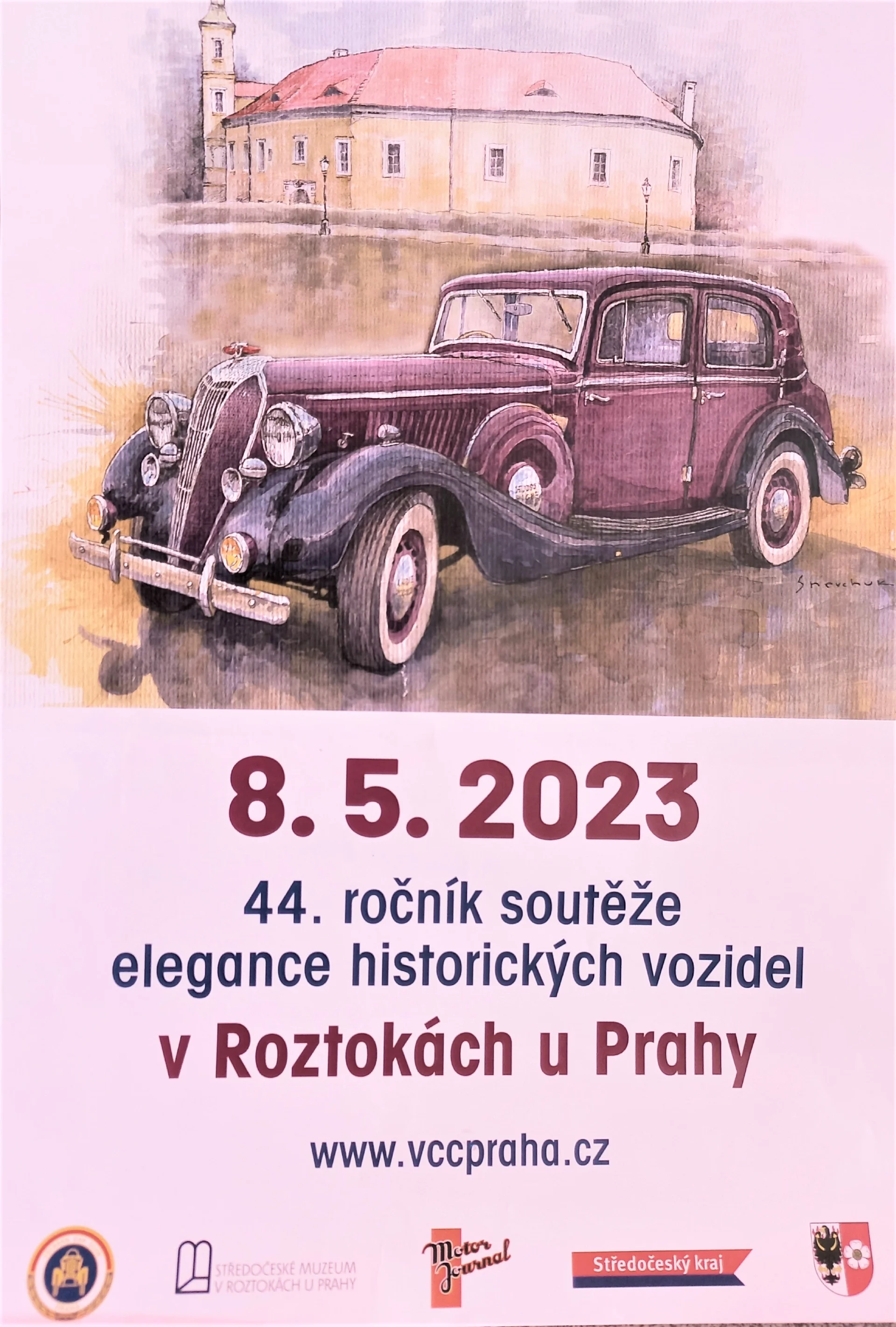 Náhledový obrázek předmětu Plakátek k 44. ročníku soutěže elegance historických vozidel