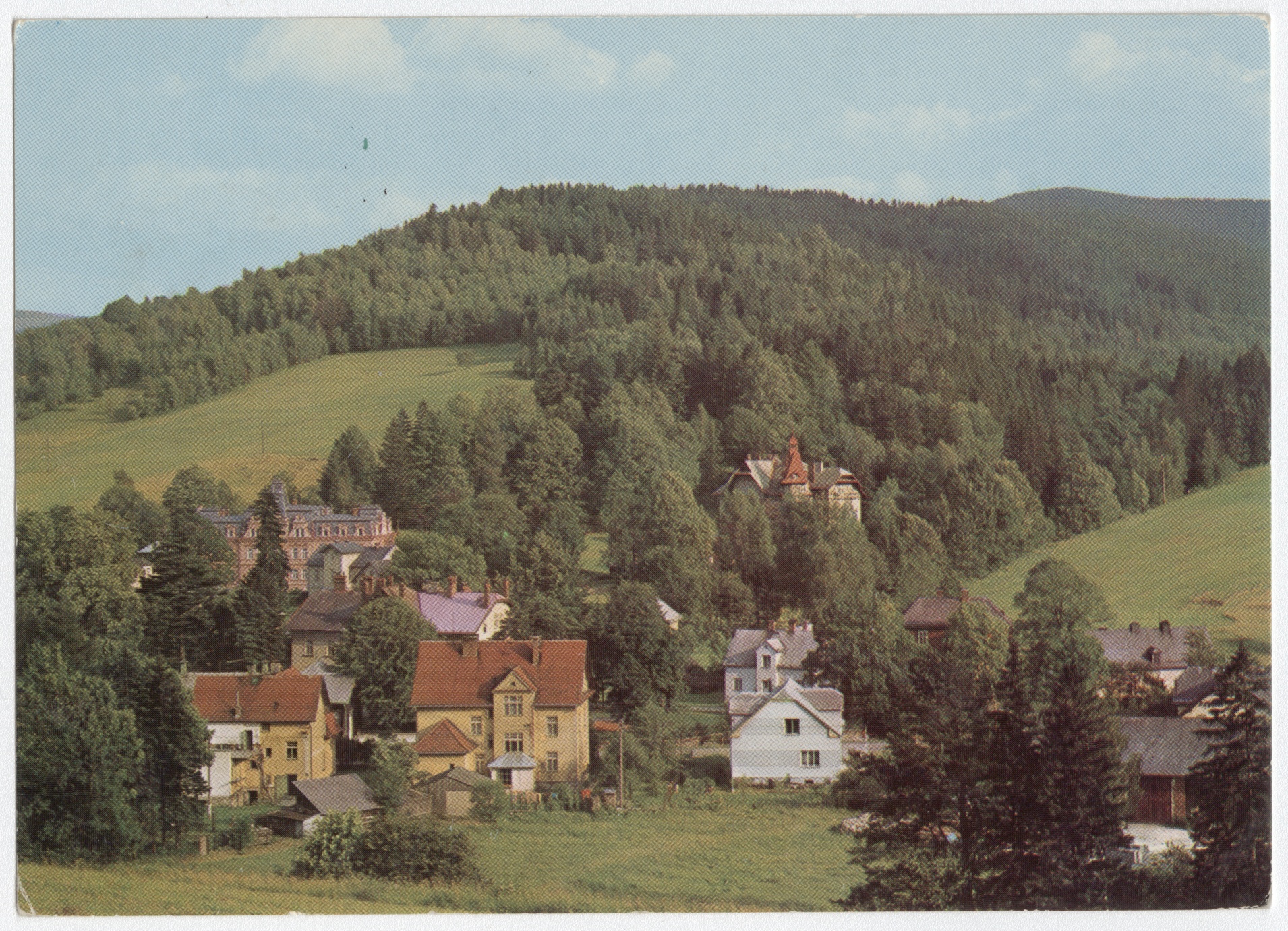 Náhledový obrázek Areál lázní v Dolní Lipové (barevná pohlednice) - 1