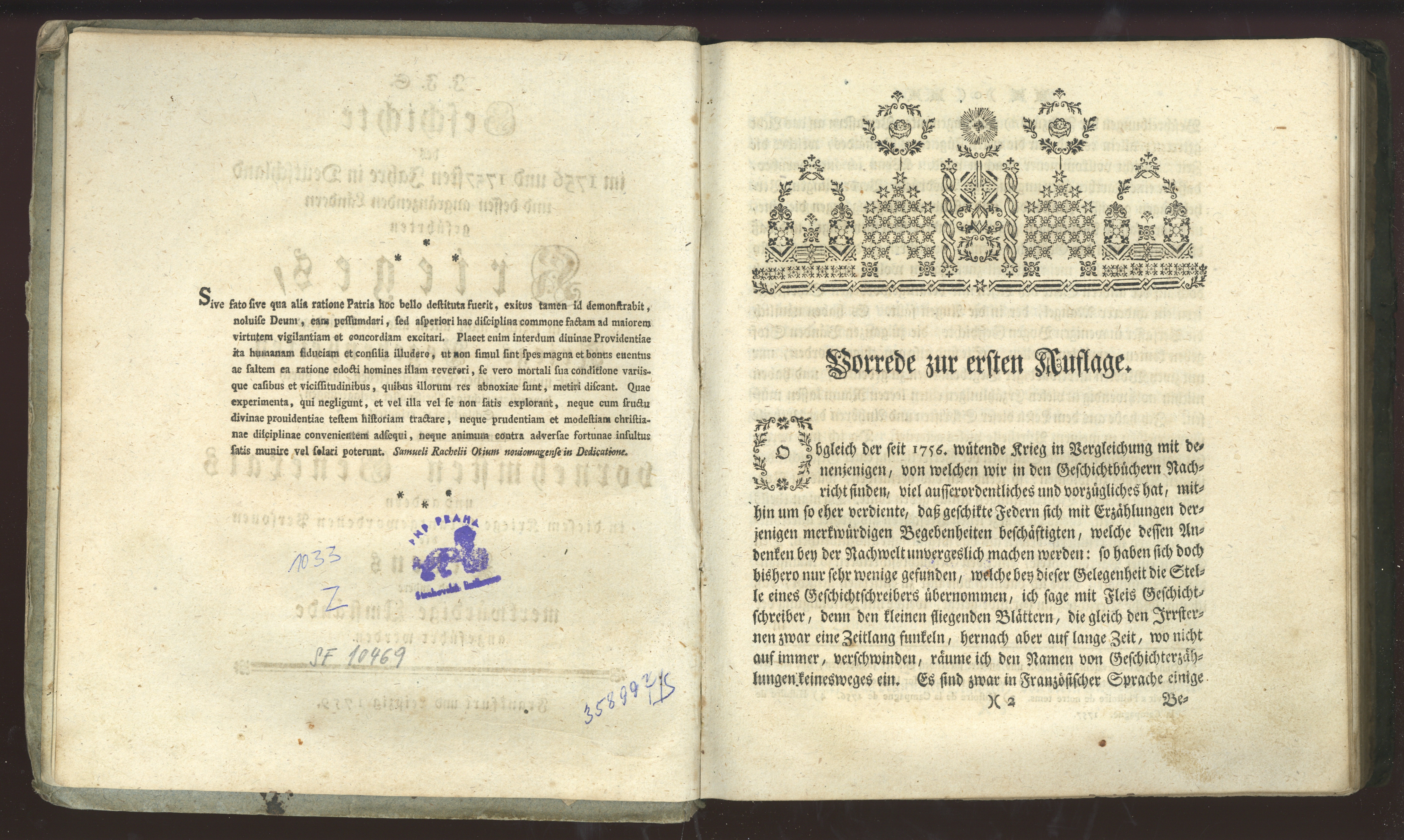 Náhledový obrázek SF 10469 – Geschichte des seit 1756 Jahre in Deutschland … geführten Krieges, 1., 1759 - 1