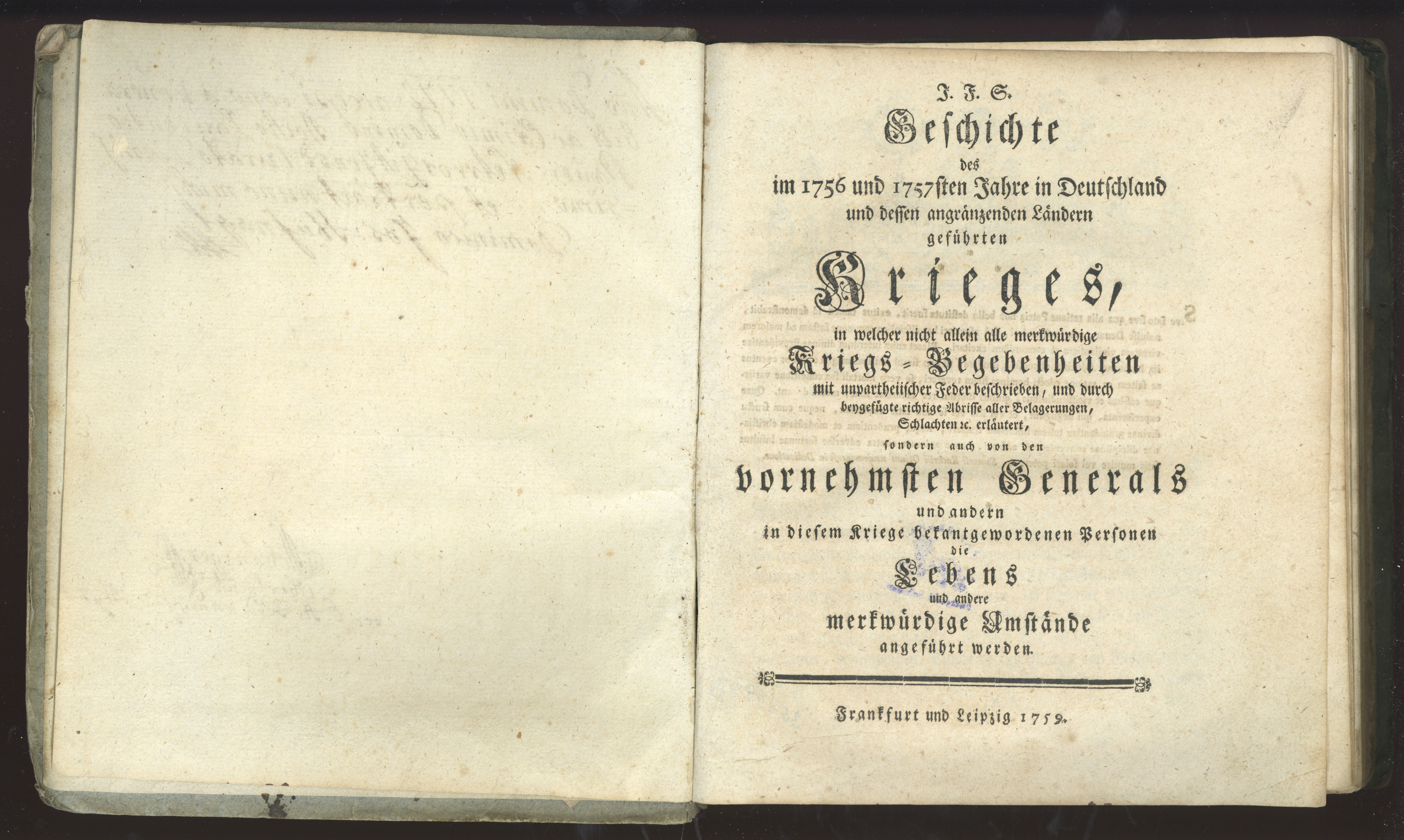 Náhledový obrázek SF 10469 – Geschichte des seit 1756 Jahre in Deutschland … geführten Krieges, 1., 1759 - 17