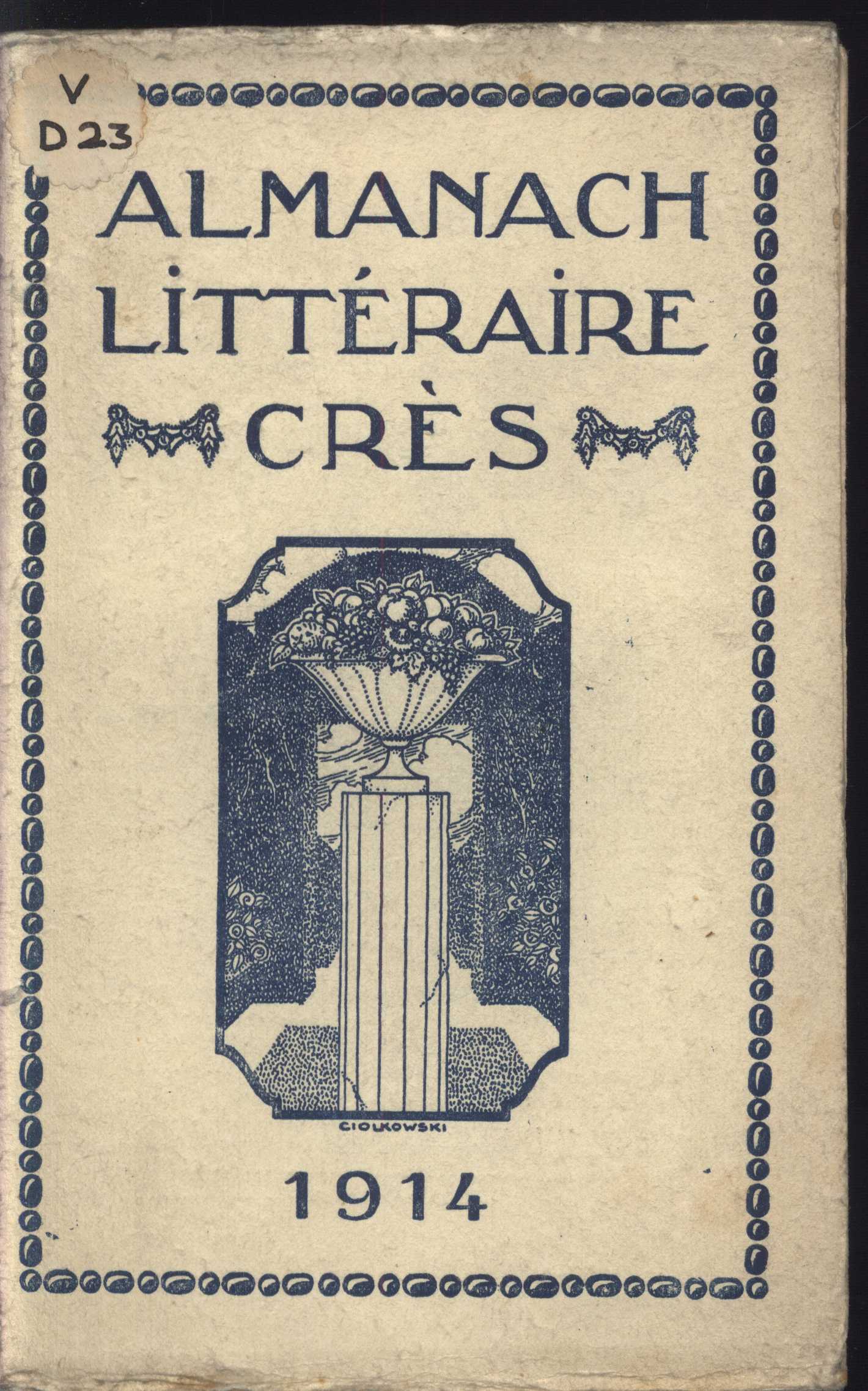 Náhledový obrázek předmětu Almanach littéraire Crès