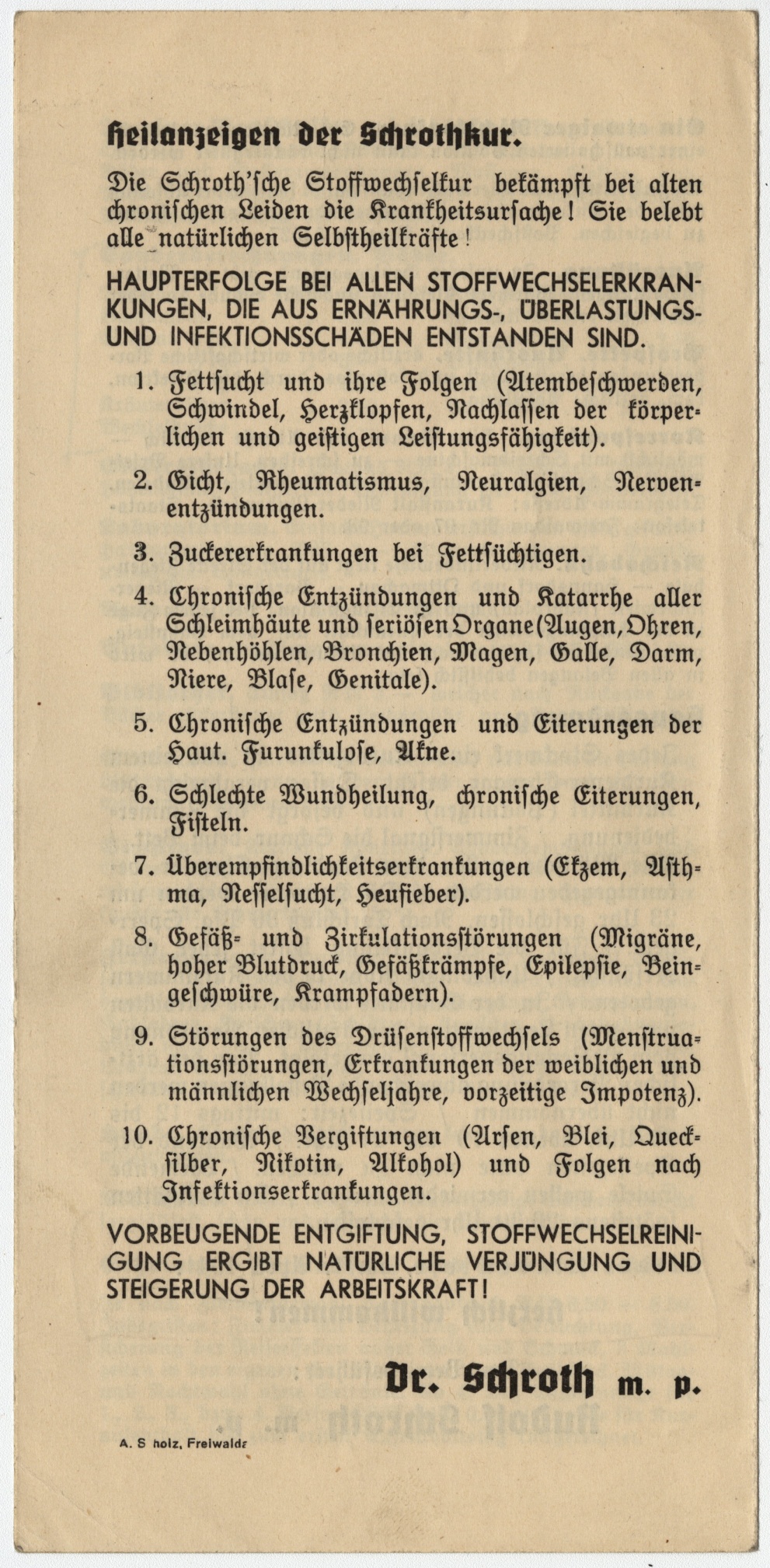 Náhledový obrázek Ceník lázeňských služeb v Dolní Lipové z r. 1941 (leták) - 3