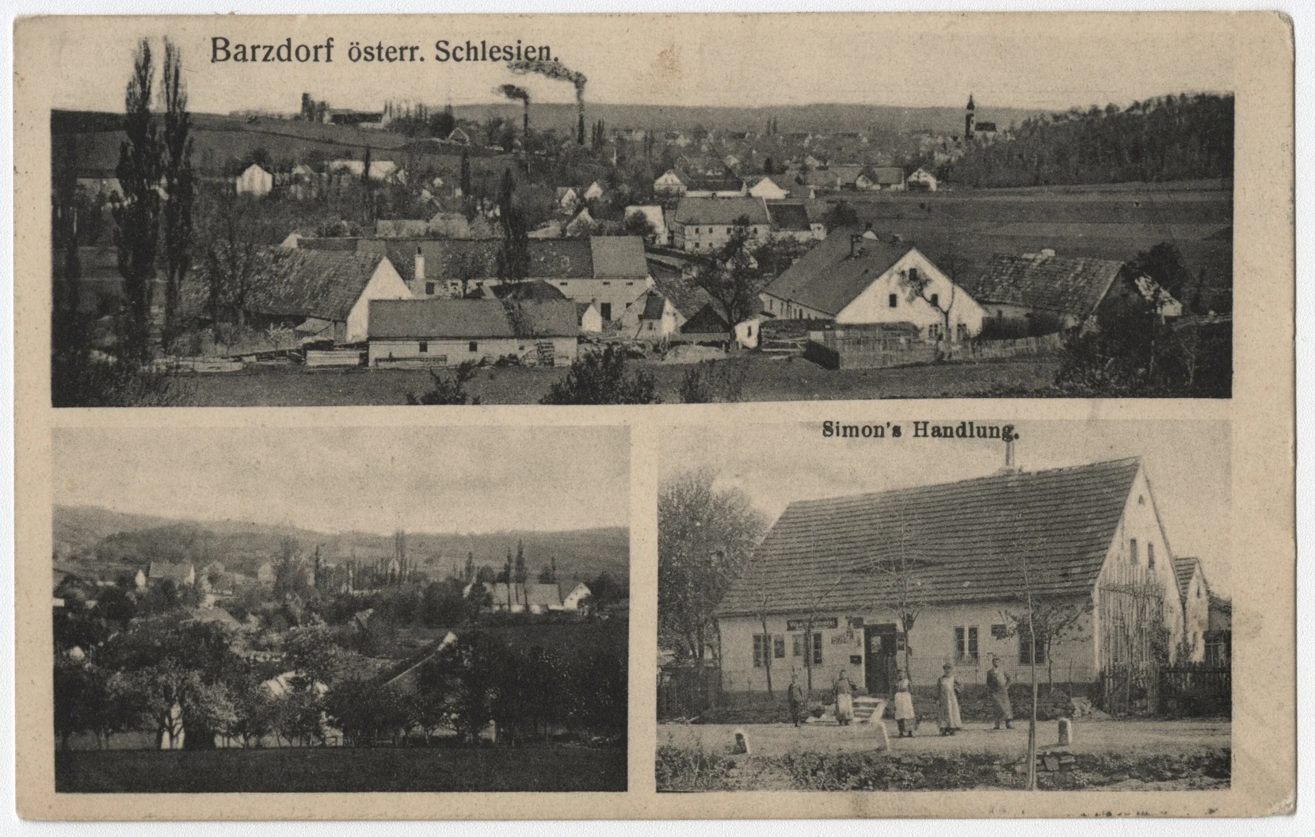 Náhledový obrázek předmětu Obec Bernartice na počátku 20. století (kombinovaná pohlednice)