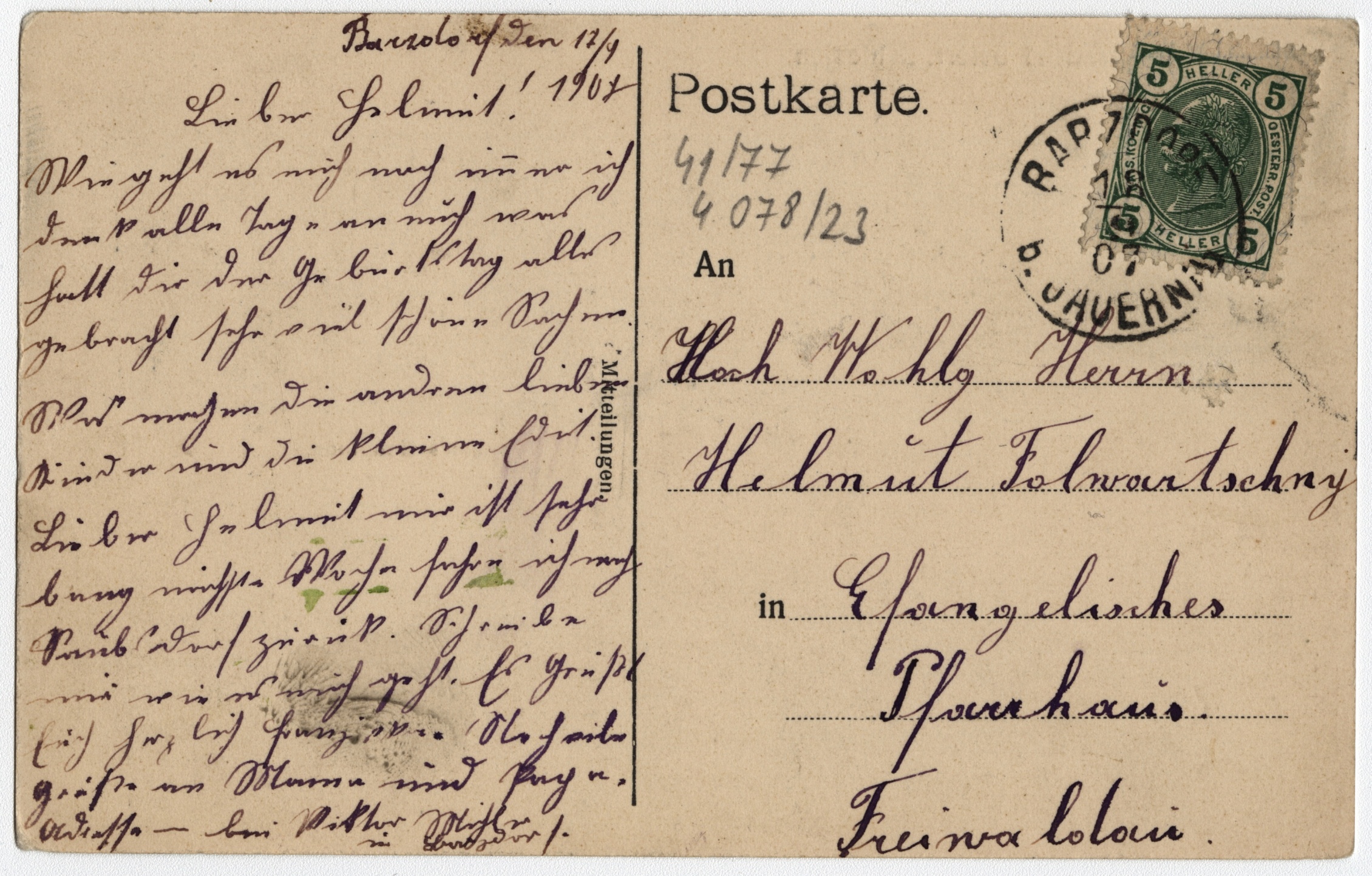 Náhledový obrázek Obec Bernartice na počátku 20. století (kombinovaná pohlednice) - 2