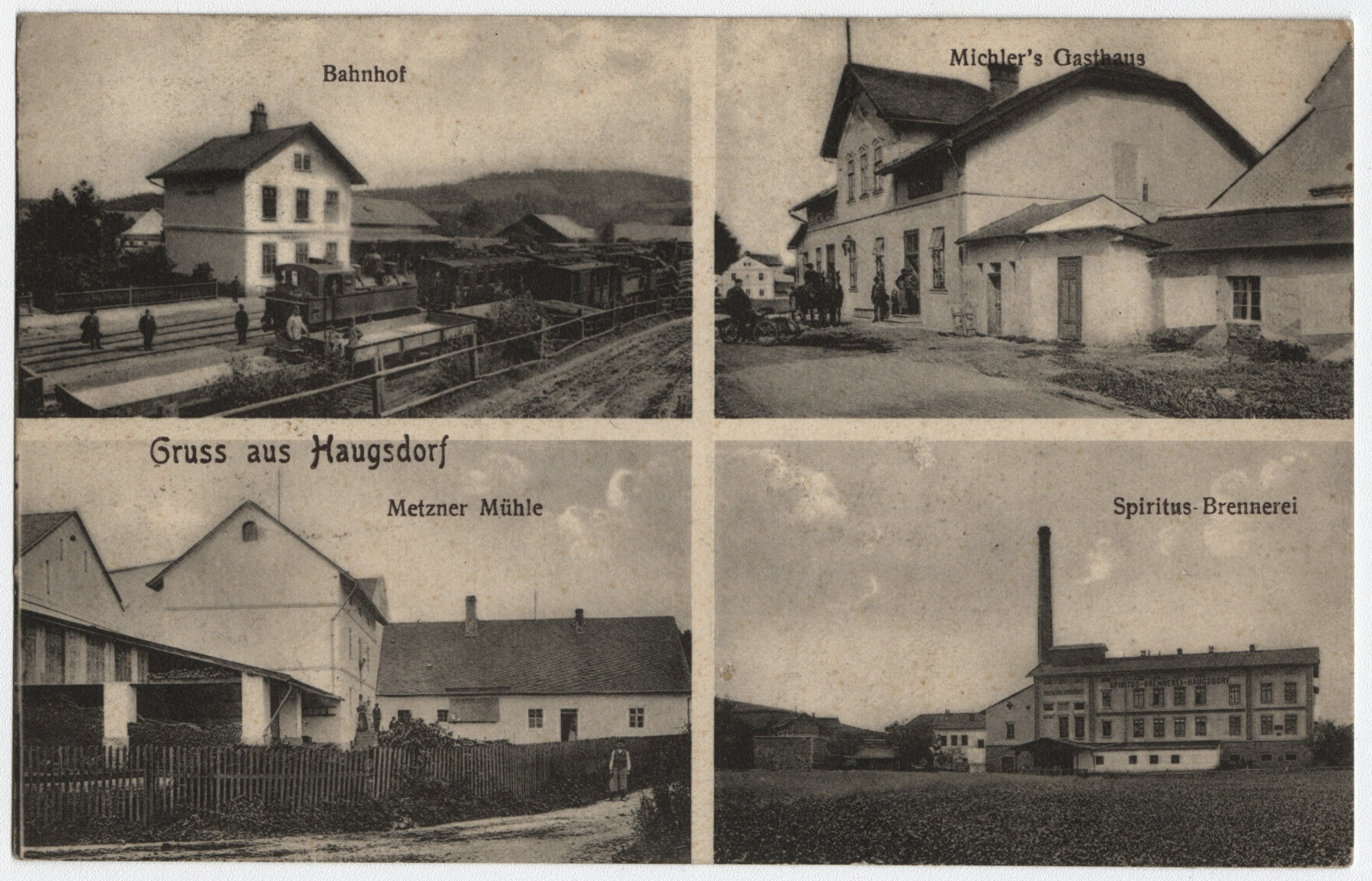 Náhledový obrázek Hukovice u Velké Kraše (čb. pohlednice) - 1
