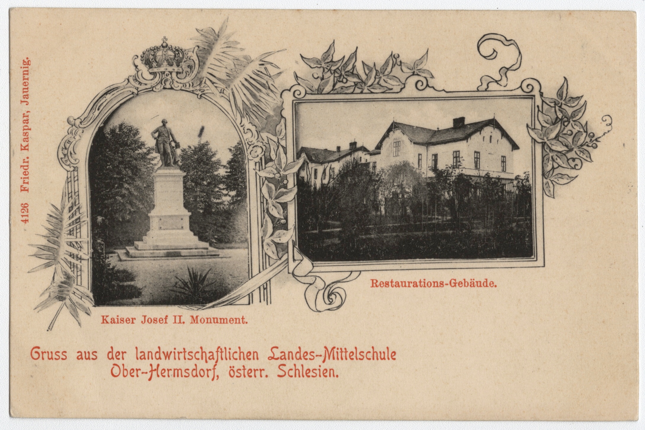 Náhledový obrázek Horní Heřmanice u Vidnavy (čb. pohlednice) - 1