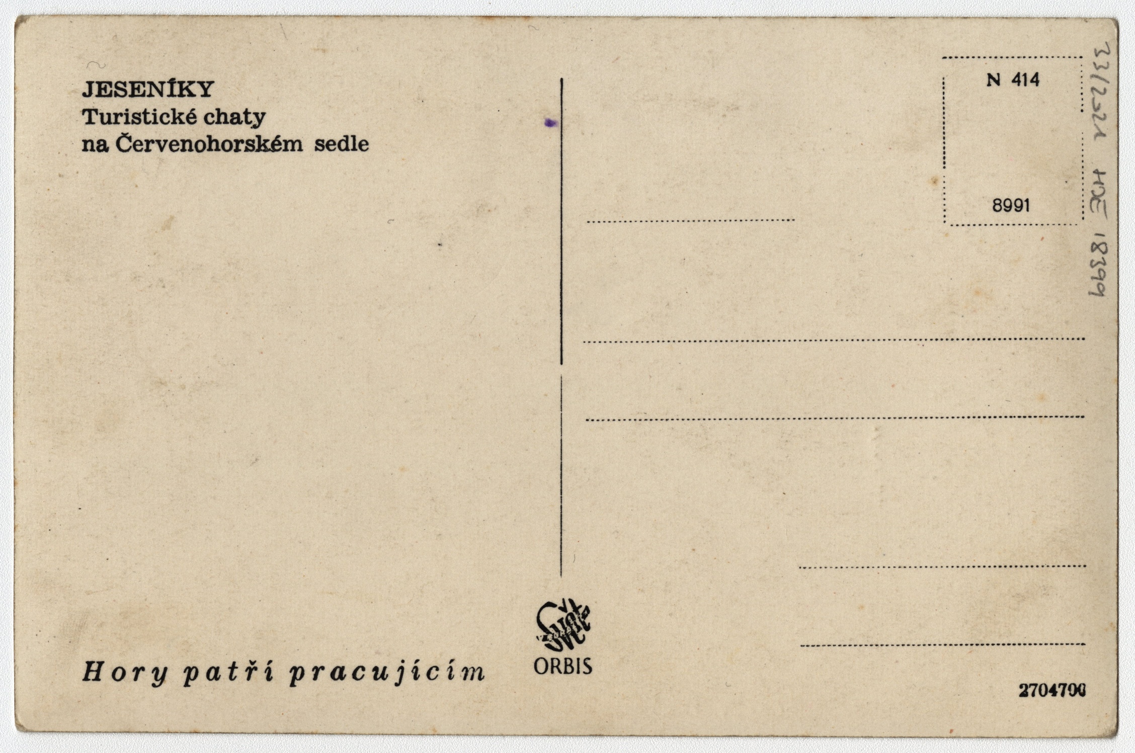 Náhledový obrázek Chata na Červenohorském sedle (čb. pohlednice) - 2