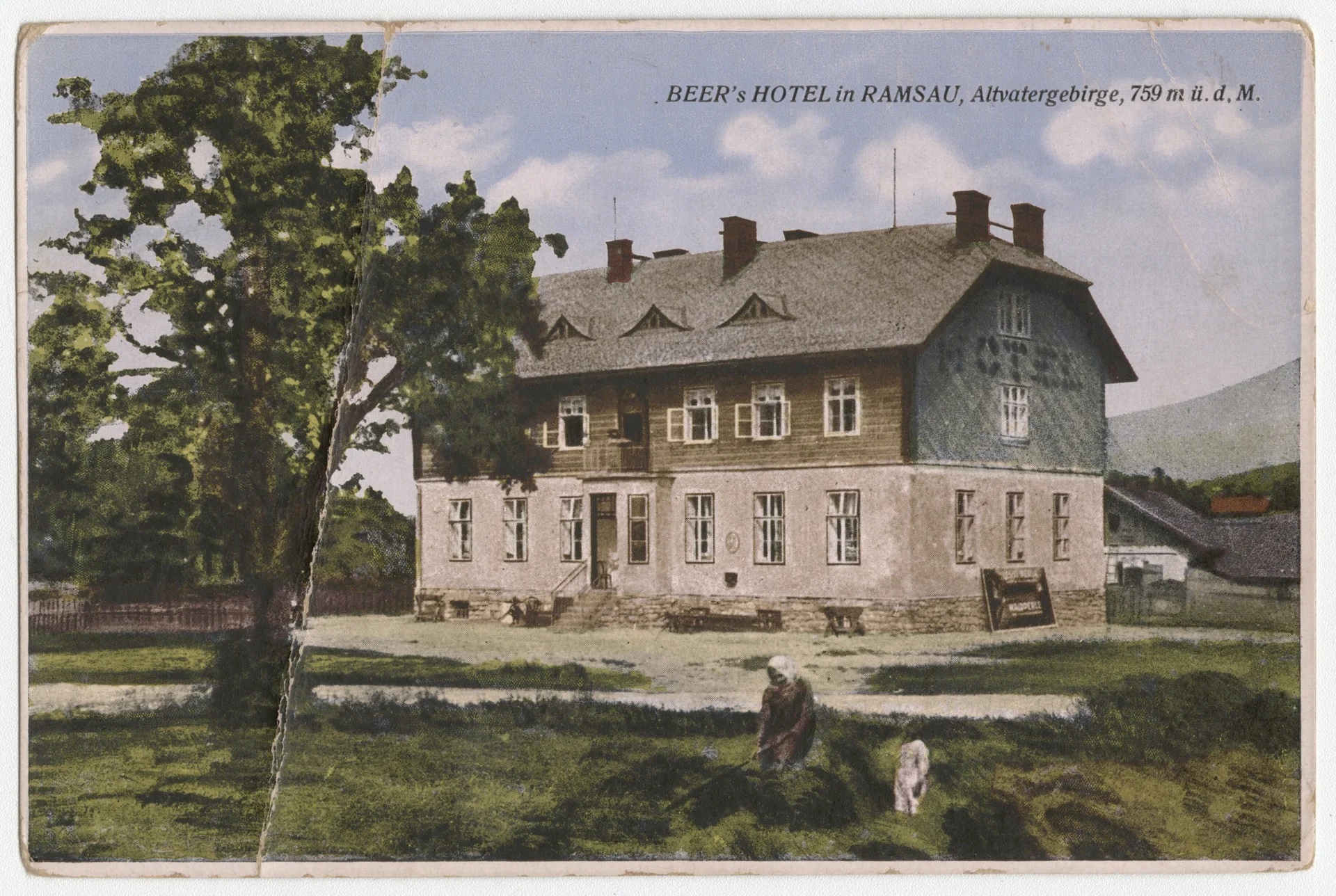 Náhledový obrázek předmětu Hotel Beer v osadě Ramzová (čb. pohlednice)