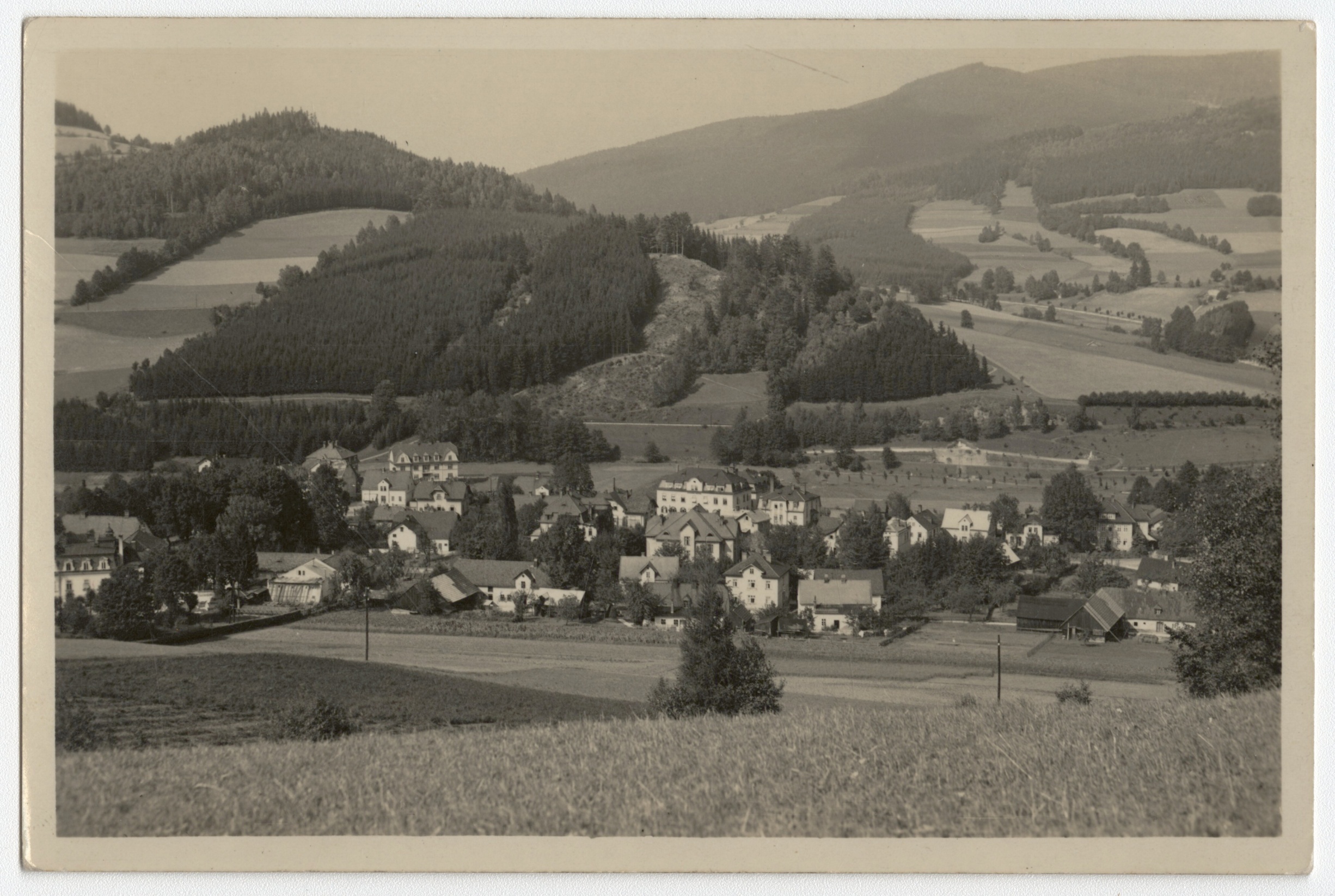 Náhledový obrázek Část obce Dolní Lipová (čb. pohlednice) - 1