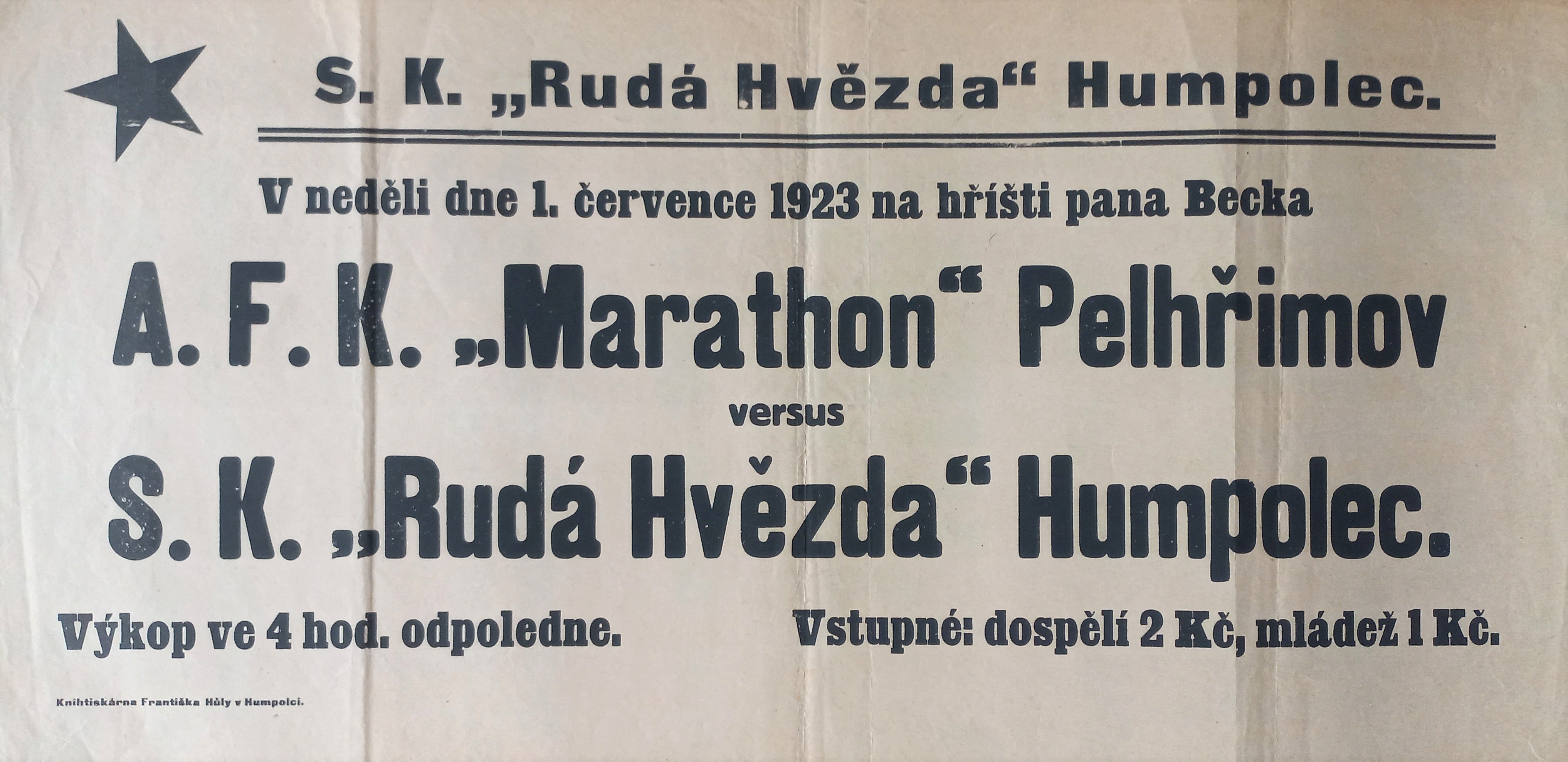 Náhledový obrázek AFK. Marathon Pelhřimov - S. K. Rudá Hvězda Humpolec - 1