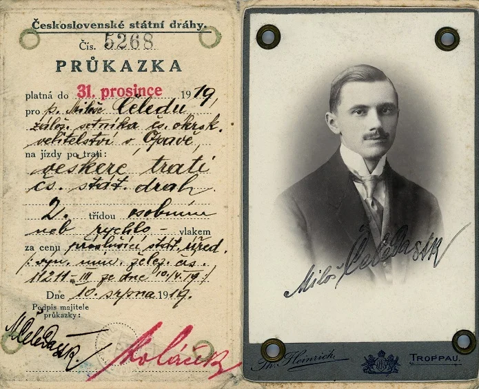 Náhledový obrázek předmětu Průkaz Miloše Čeledy