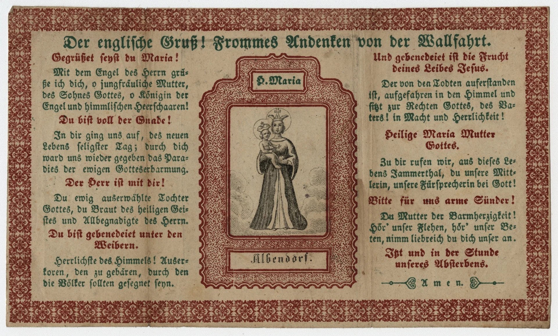 Náhledový obrázek předmětu Panna Marie Vambeřická (devoční grafika)