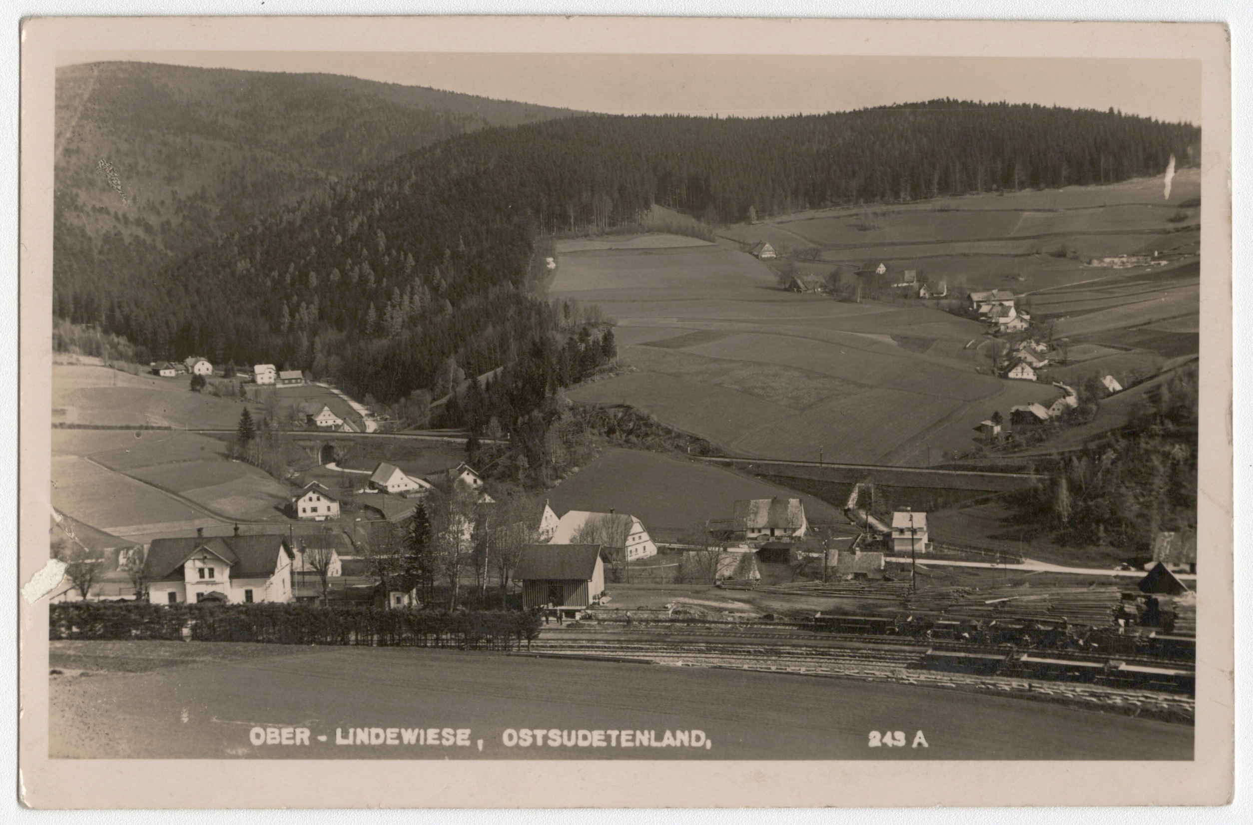 Náhledový obrázek Nádraží Horní Lipová (čb. pohlednice) - 1