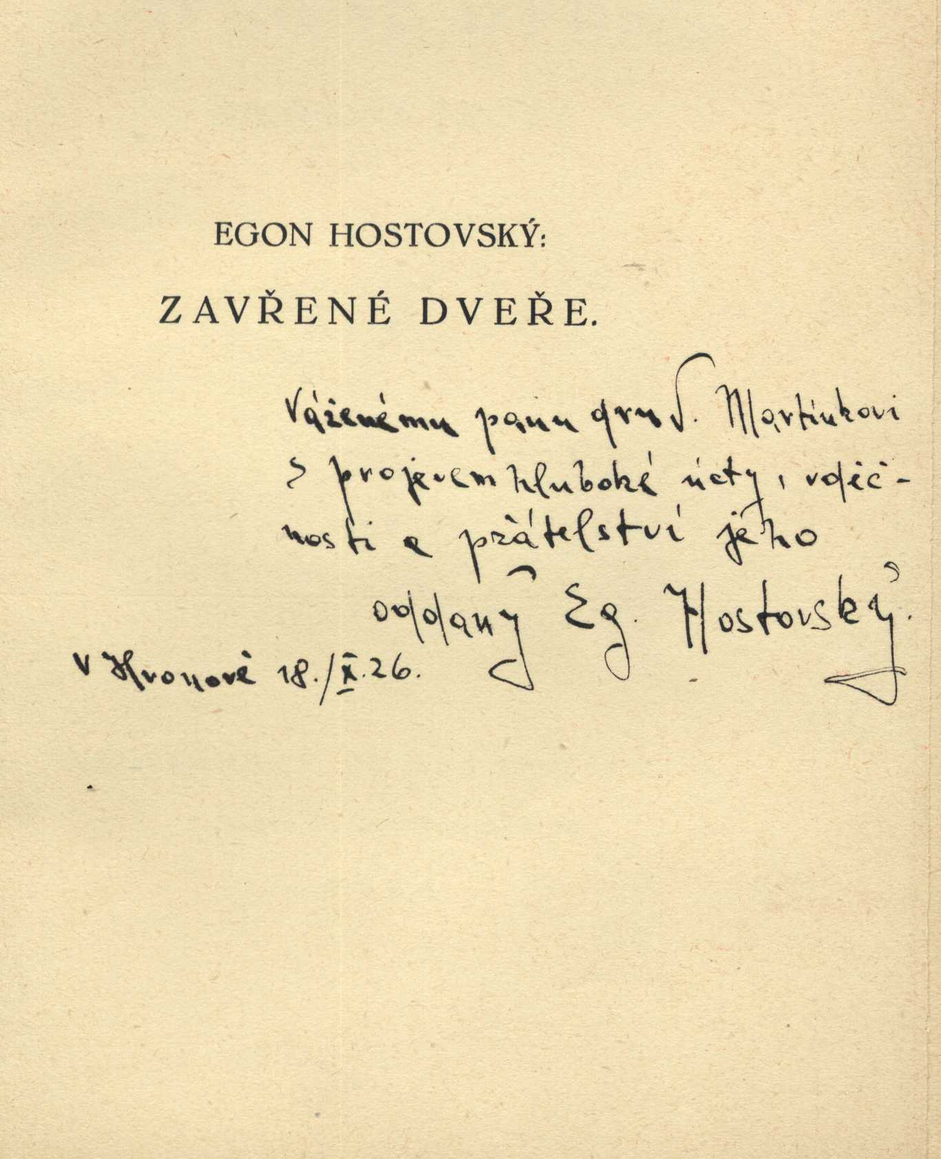 Náhledový obrázek předmětu Zavřené dveře