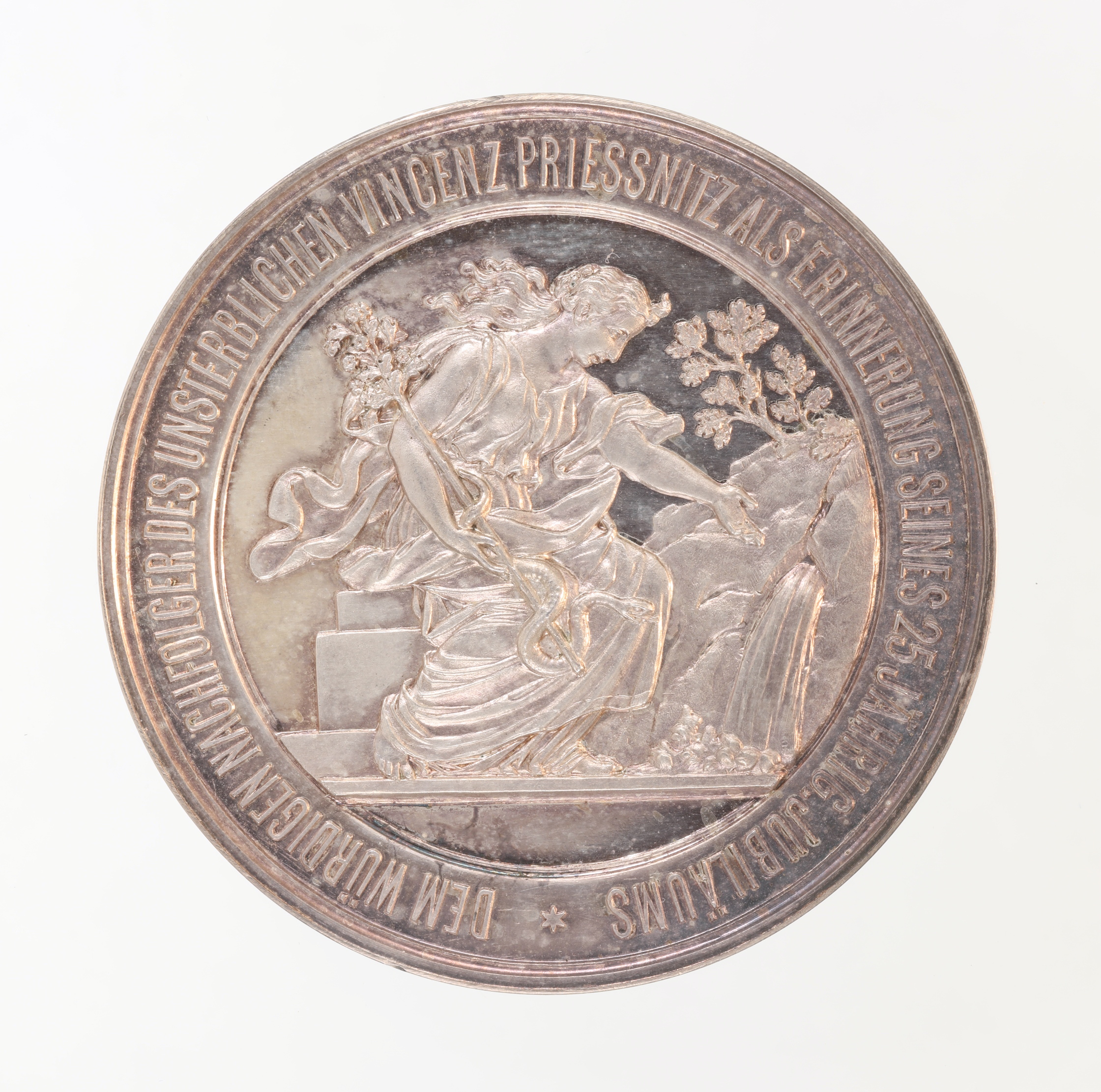 Náhledový obrázek Medaile k 25. výročí působení J. Schindlera na Gräfenberku (1876) - 2
