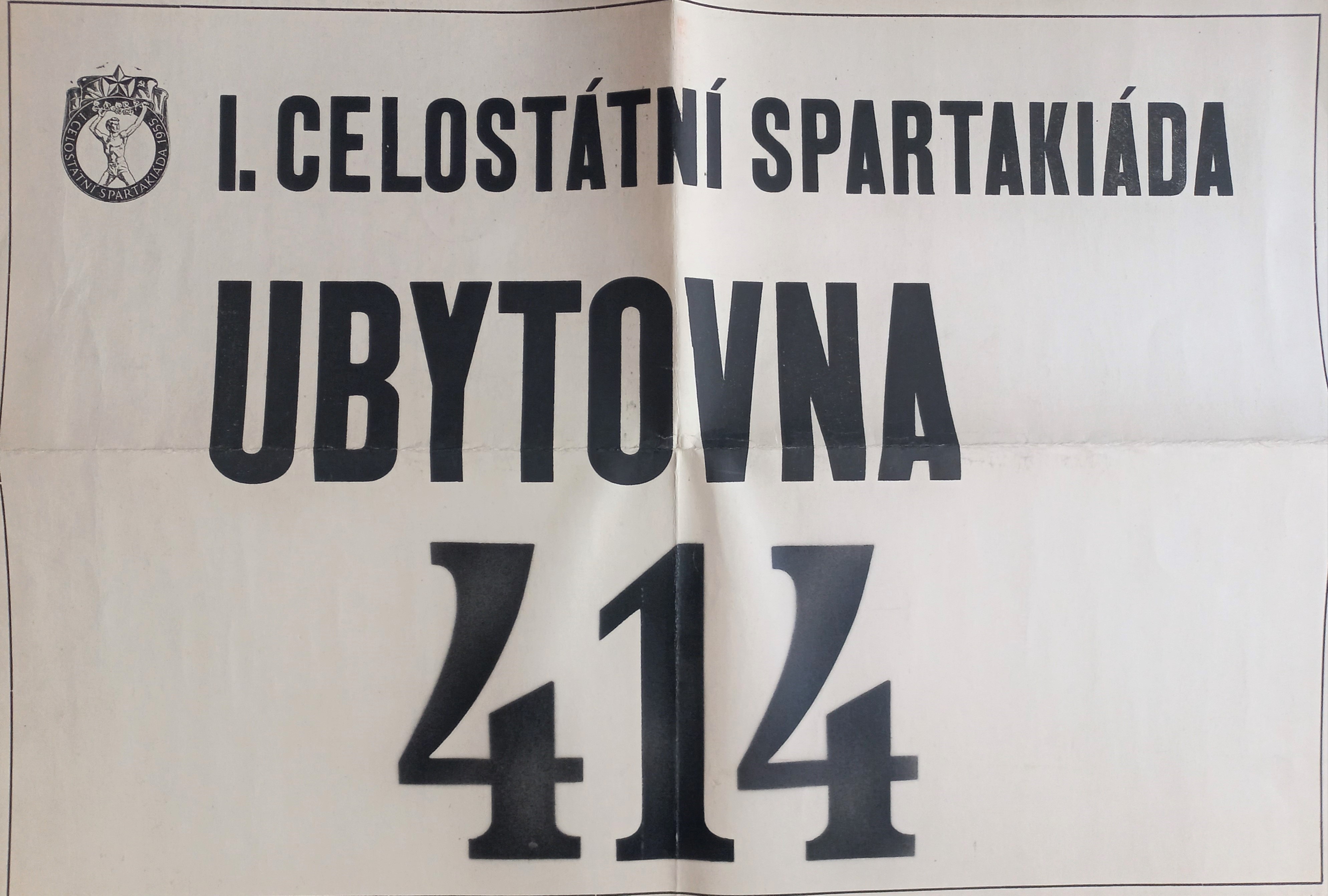 Náhledový obrázek Cedule s označením ubytovny pro spartakiádní cvičence - 1