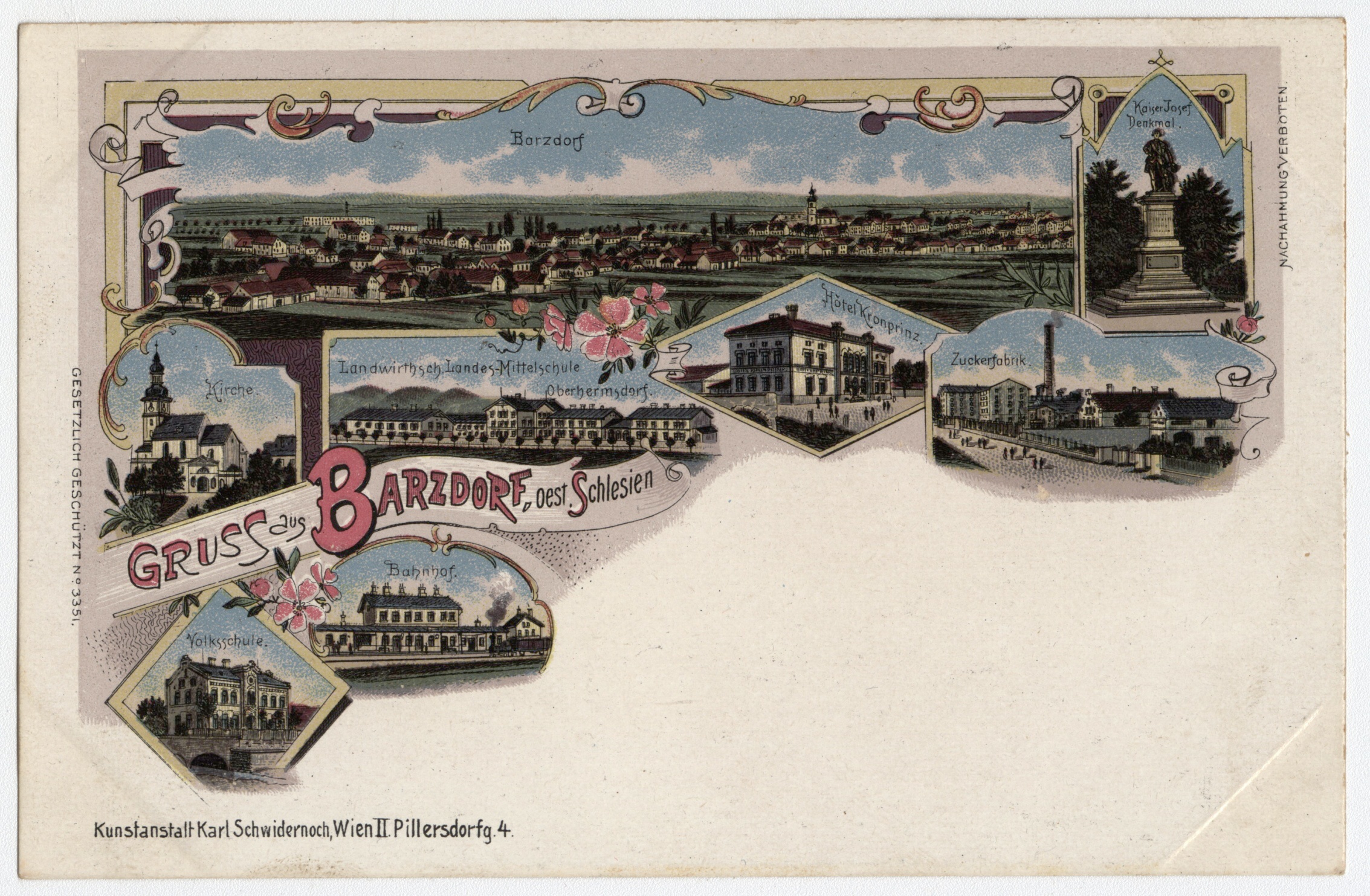 Náhledový obrázek Bernartice (quodlibetová pohlednice) - 1