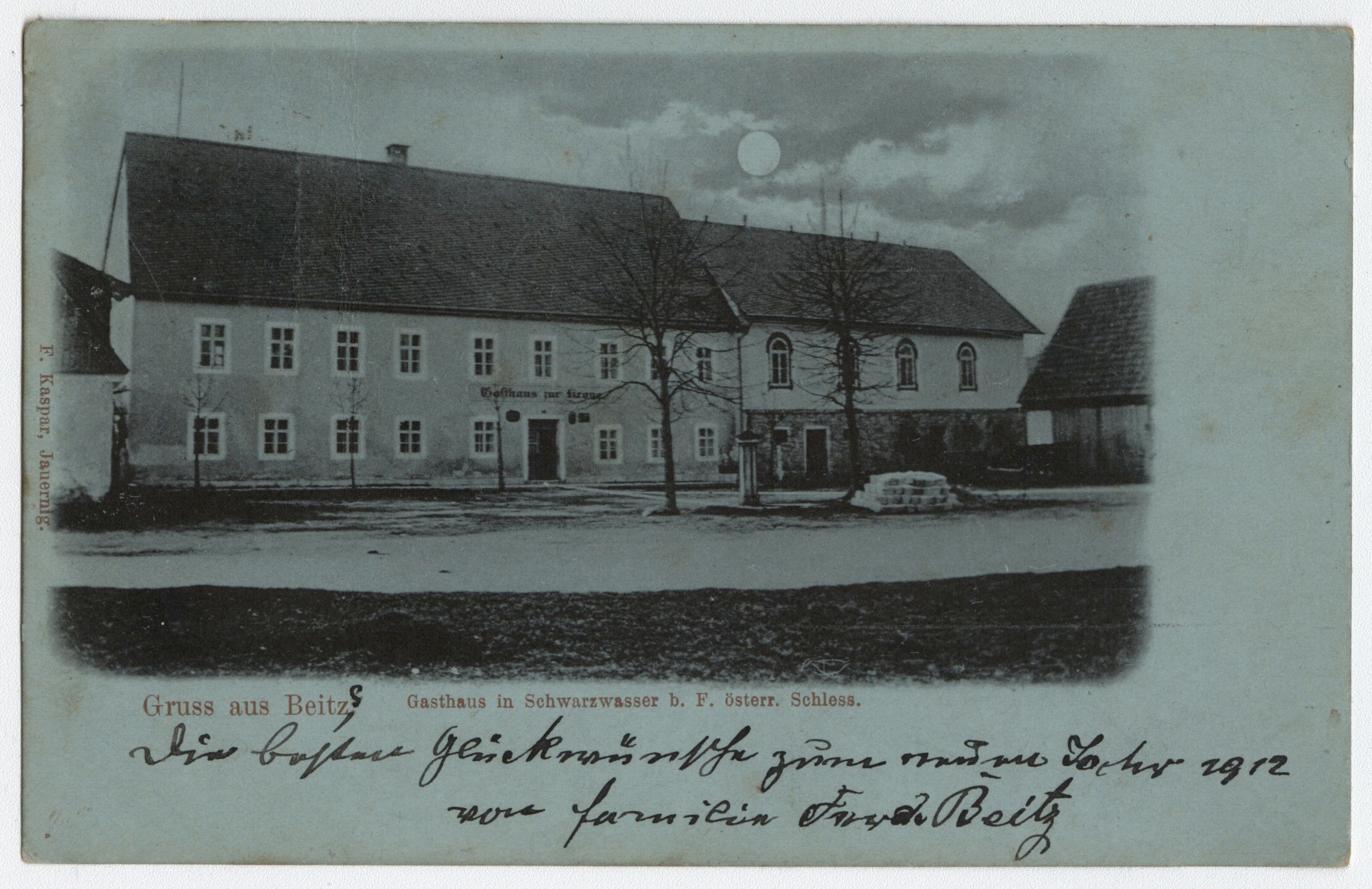 Náhledový obrázek Obec Černá Voda (čb. pohlednice) - 1