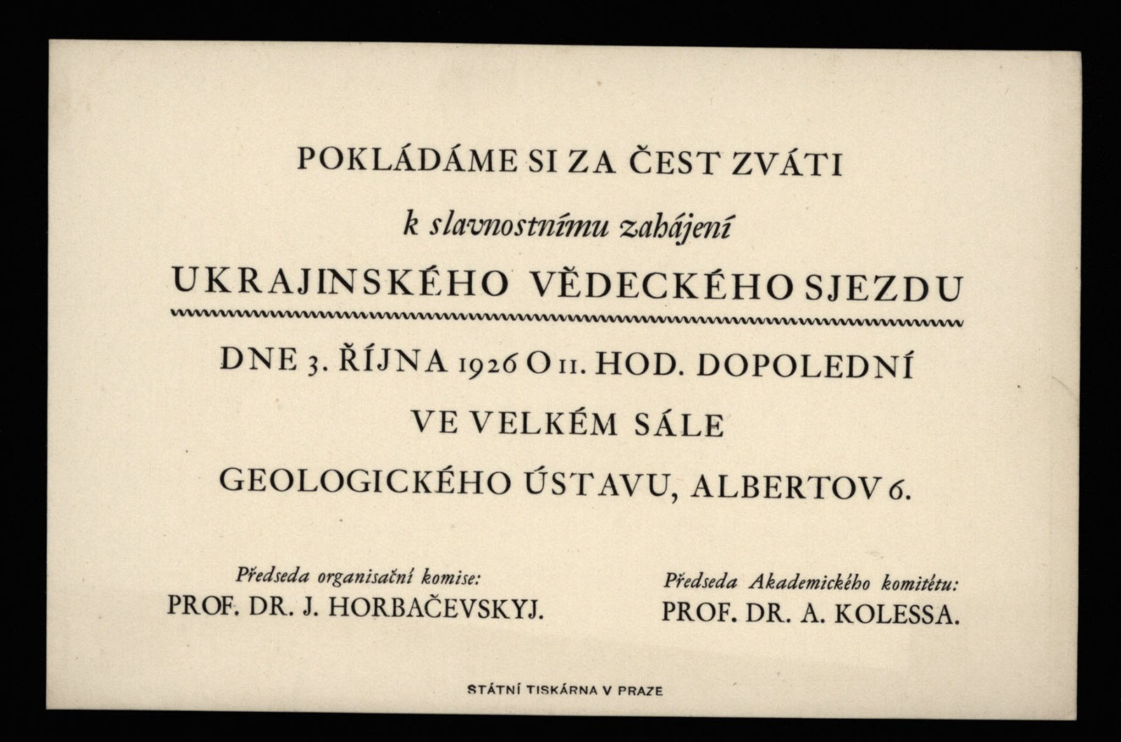 Náhledový obrázek Ukrajinský vědecký sjezd - slavnostní zahájení - 1