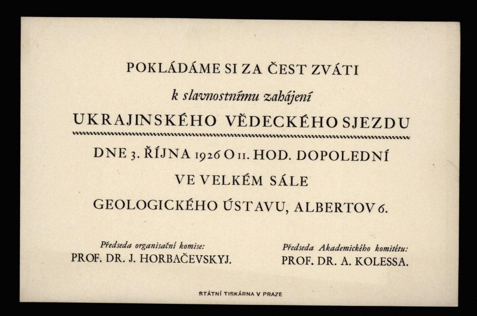 Obrázek Ukrajinský vědecký sjezd - slavnostní zahájení