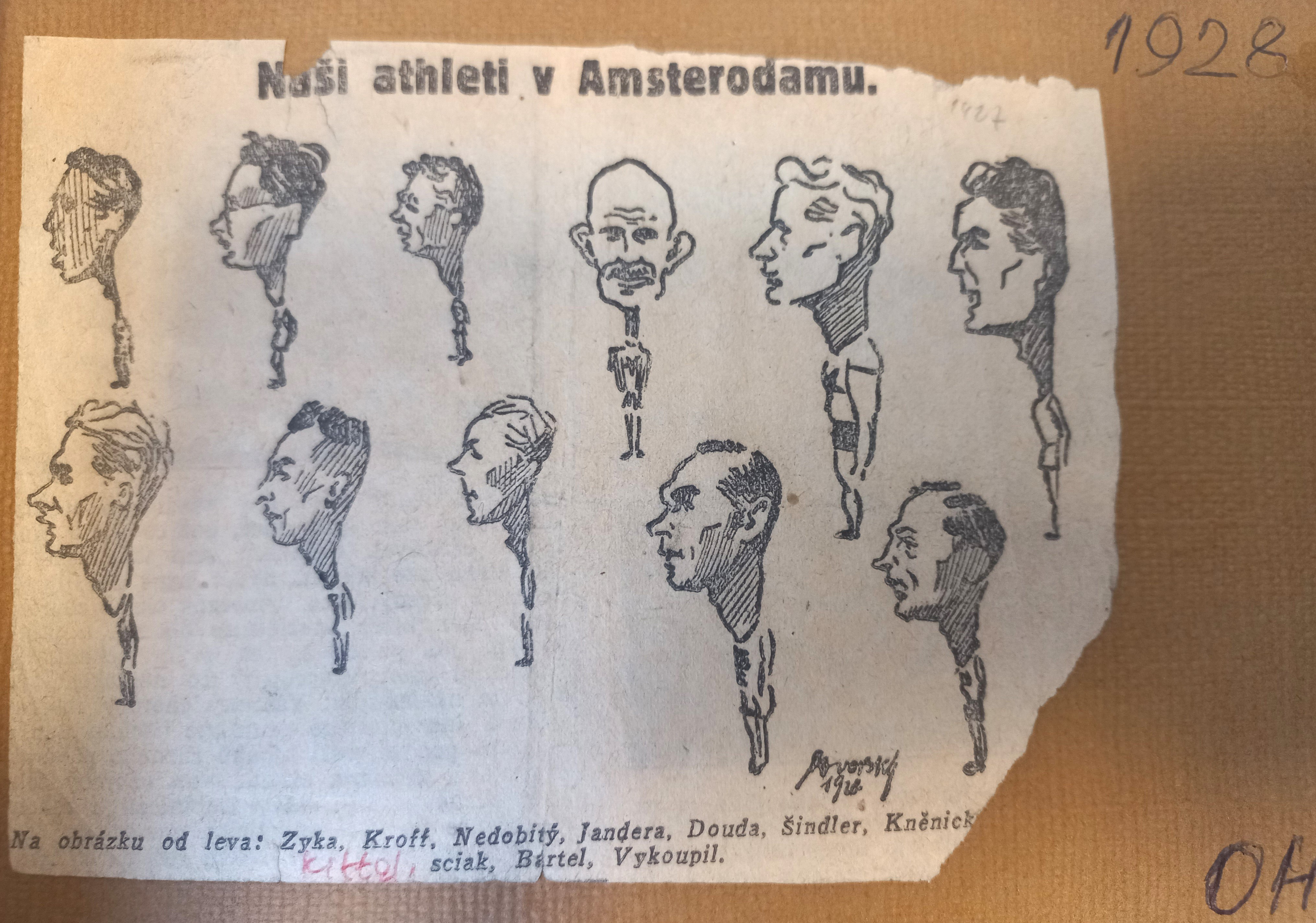 Náhledový obrázek Karikatura. Naši athleti v Amsterodamu - 1