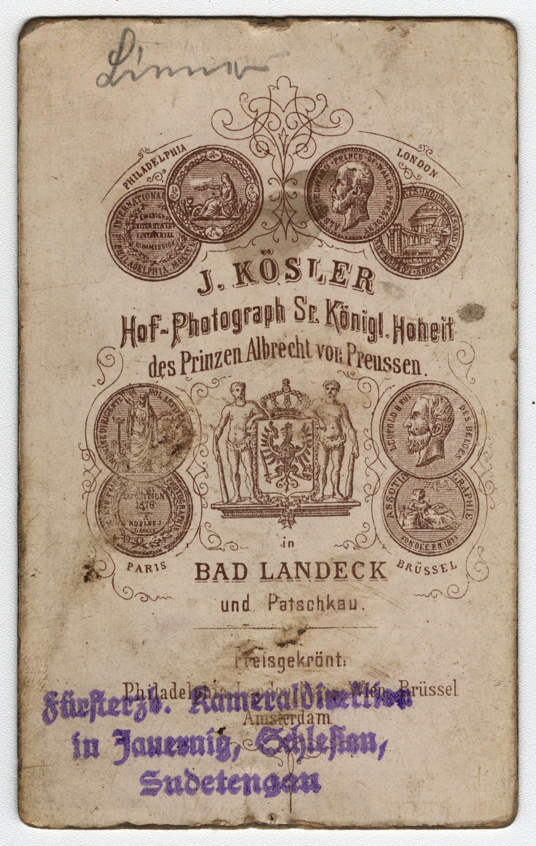 Náhledový obrázek Komorní ředitel Josef Linner (kabinetní portrét) - 2