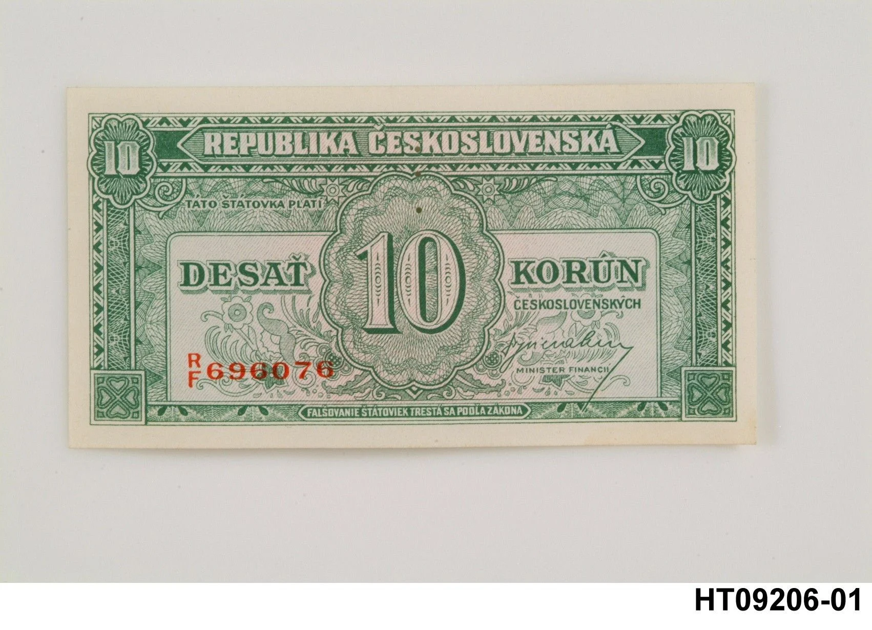 Náhledový obrázek předmětu Státovka, 10 korun 1945