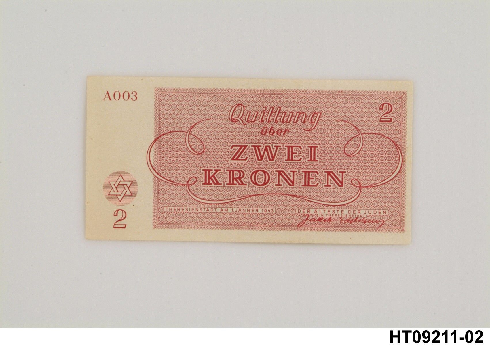 Náhledový obrázek Poukázka korunová, 2 koruna 1943 - 2