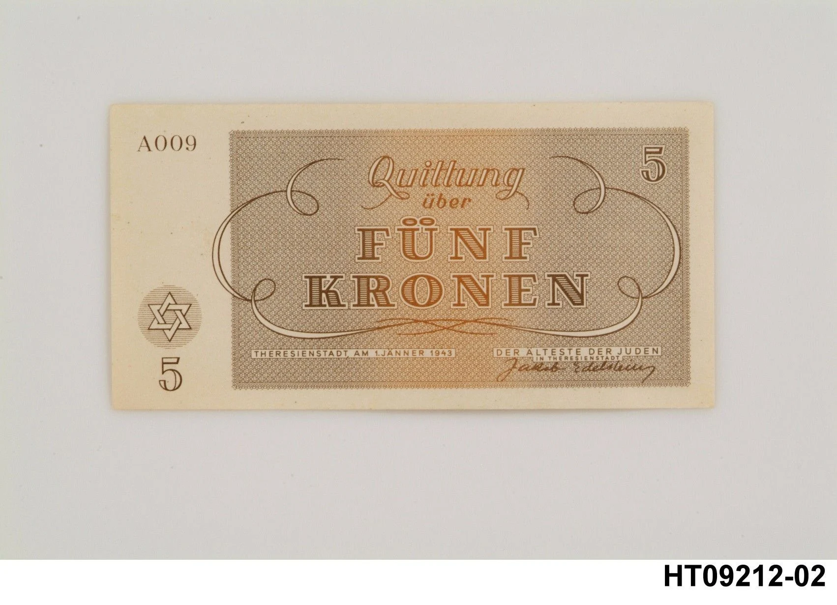 Náhledový obrázek předmětu Poukázka korunová, 5 koruna 1943