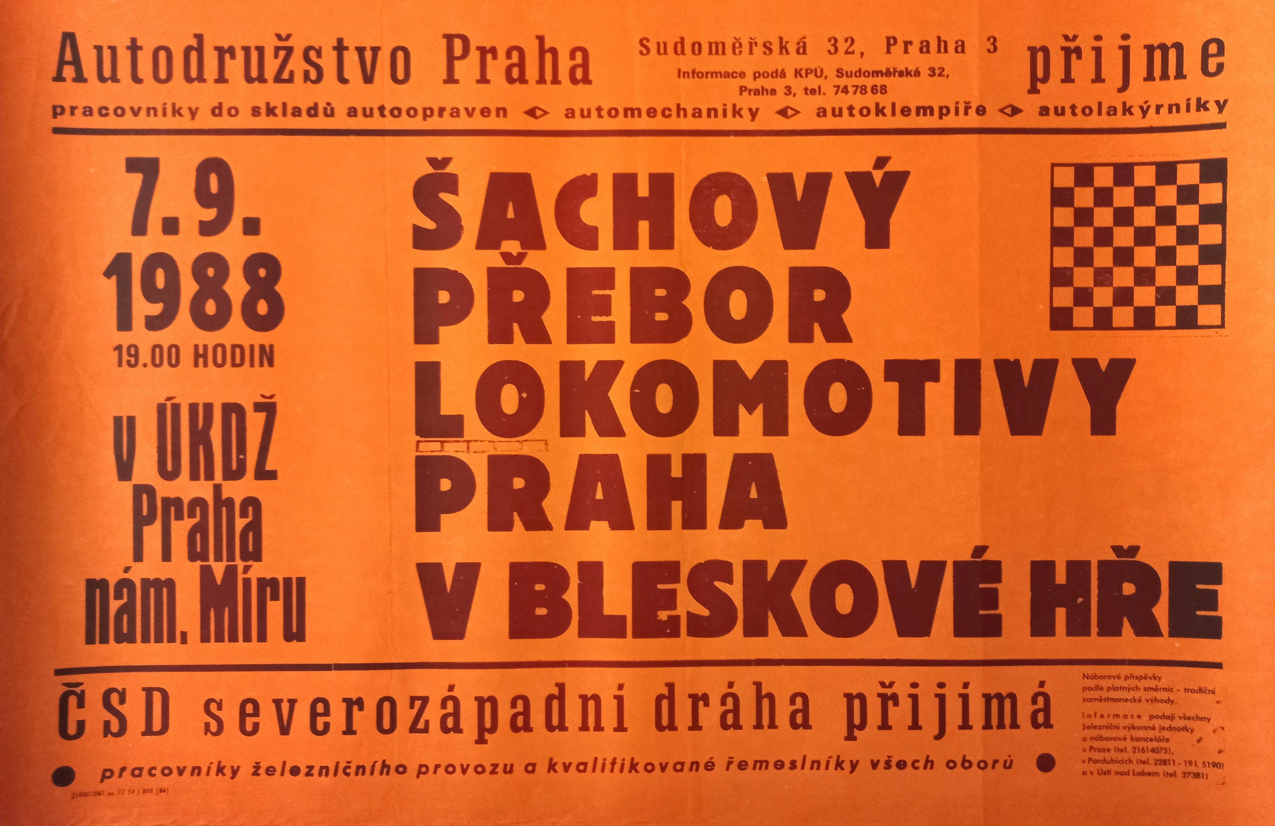 Náhledový obrázek Šachový přebor Lokomotivy Praha v bleskové hře - 1
