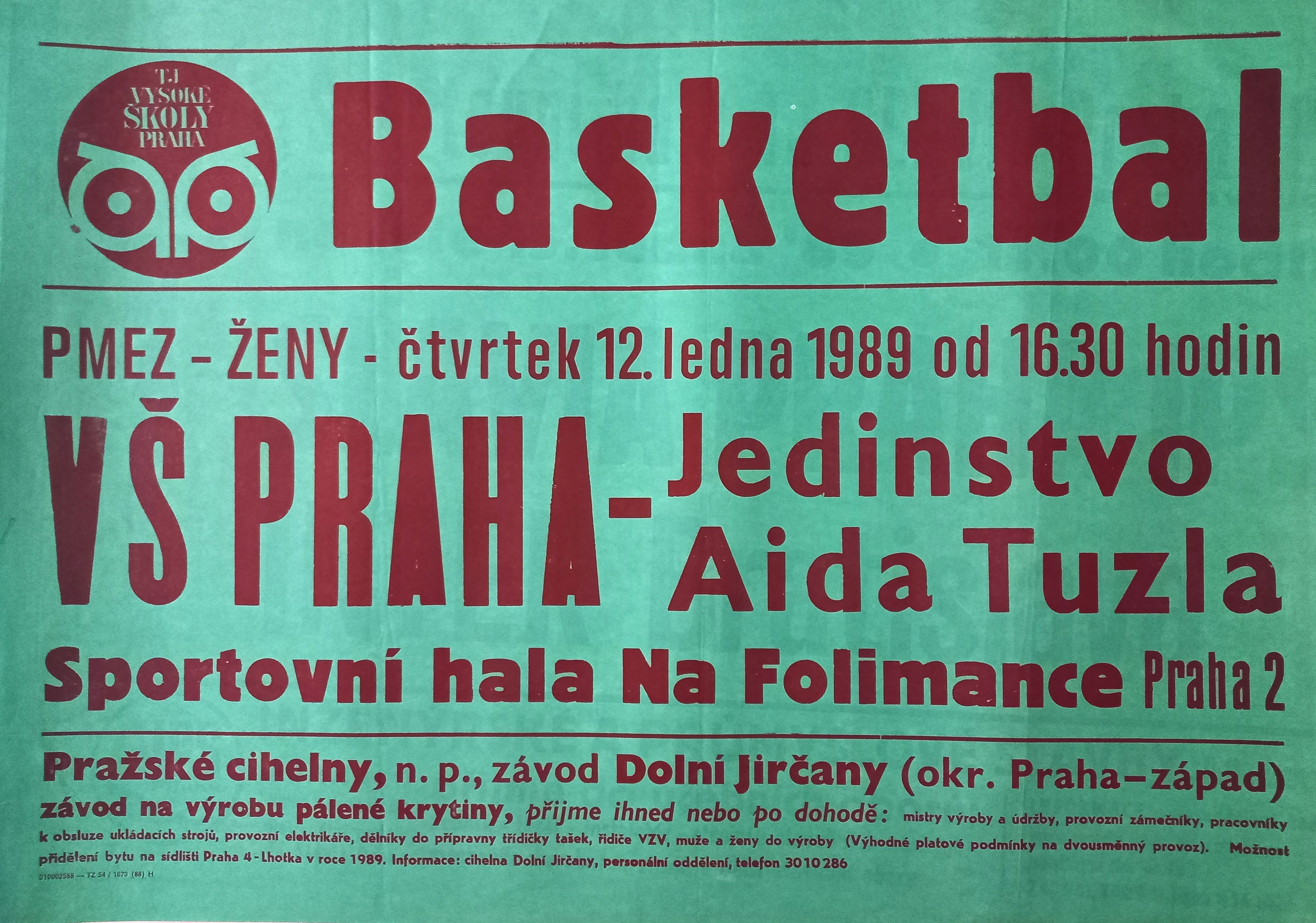 Náhledový obrázek VŠ Praha - Jedinstvo Aida Tuzla - 1