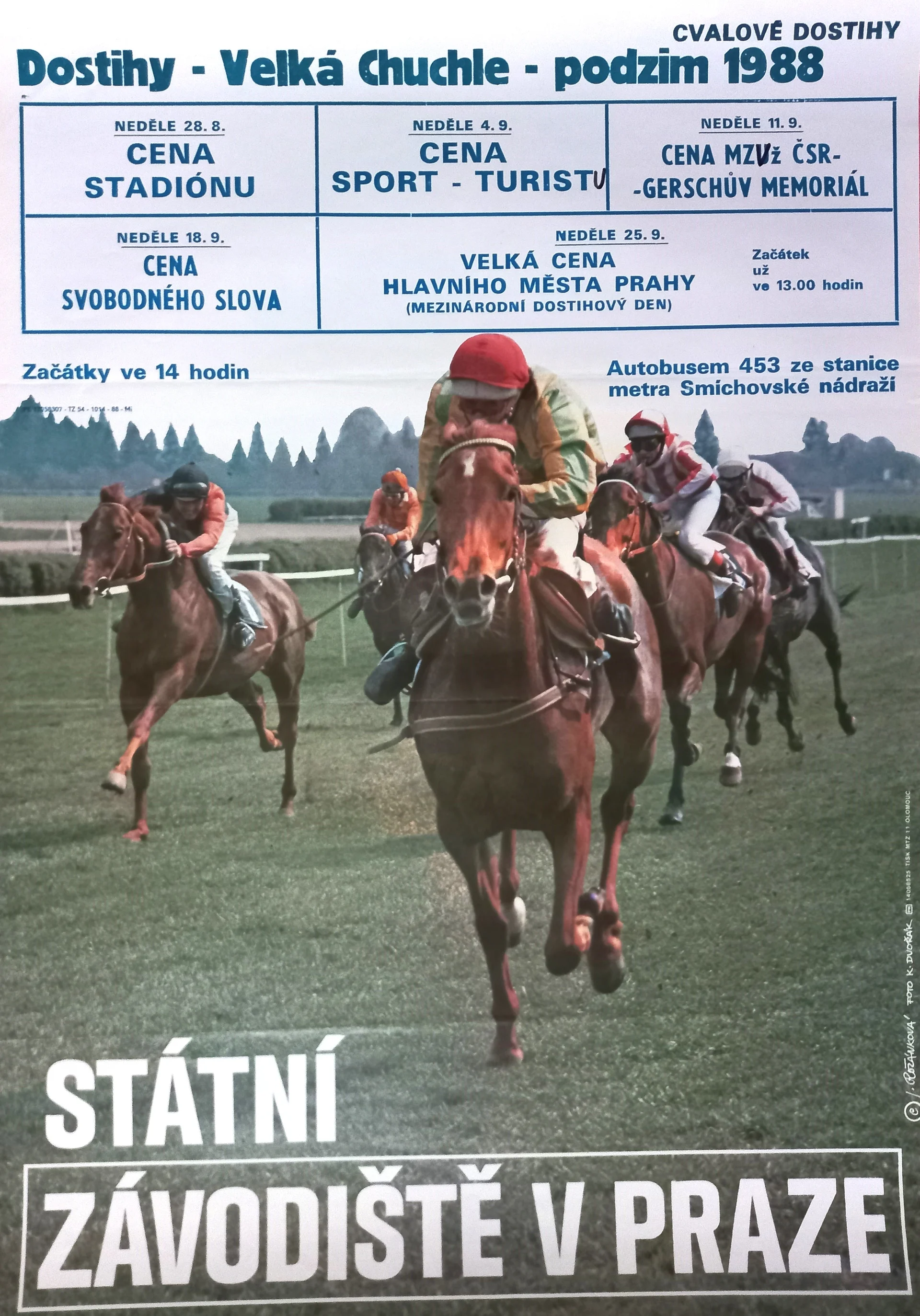 Náhledový obrázek předmětu Státní závodiště v Praze. Dostihy - Velká Chuchle - podzim 1988