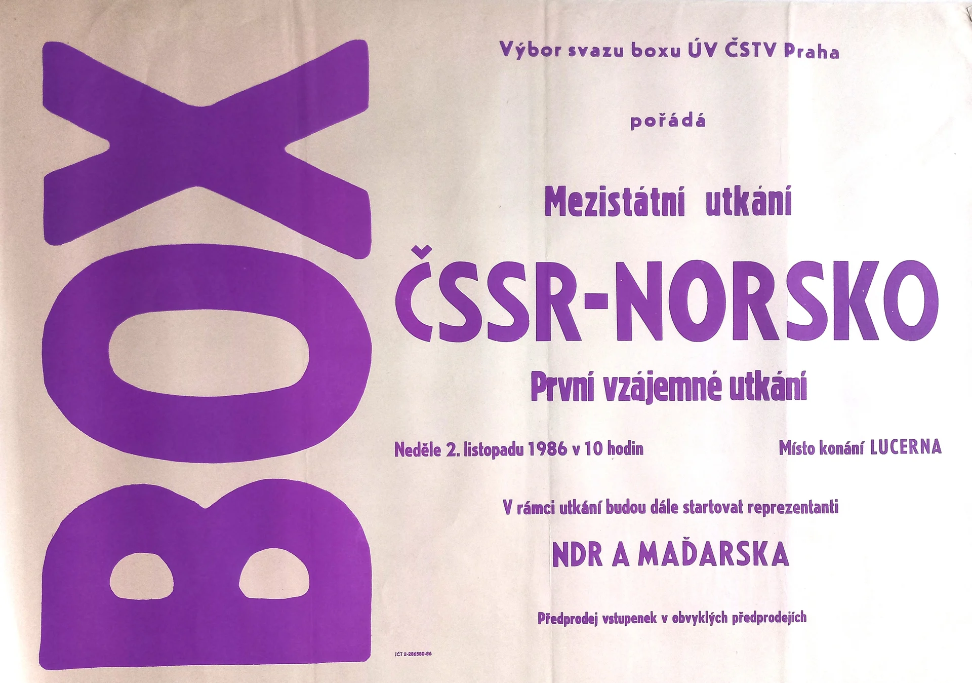 Náhledový obrázek předmětu Box. Mezistátní utkání ČSSR - Norsko