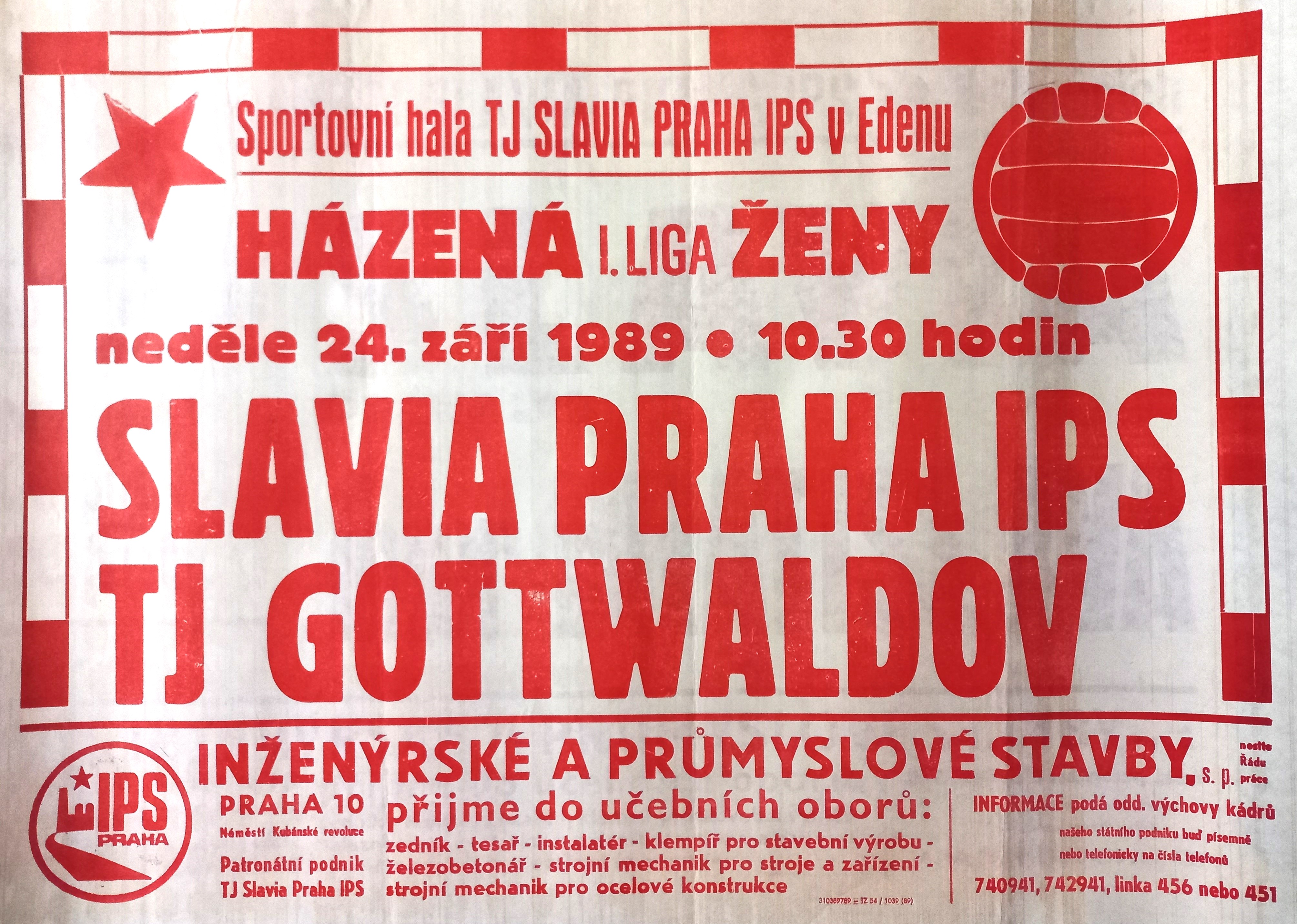 Náhledový obrázek První liga házené žen. Slavia Praha - TJ Gottwaldov - 1