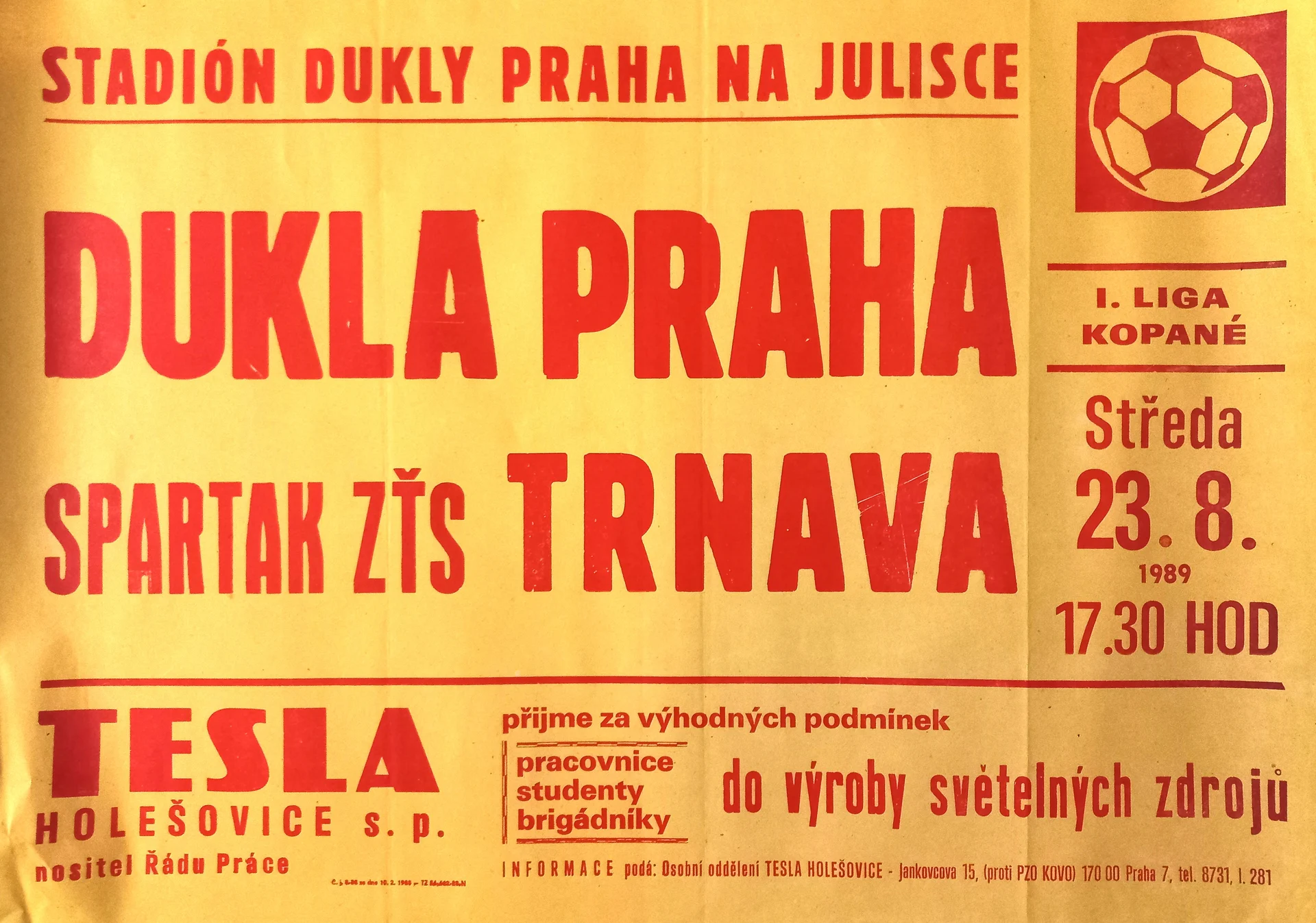 Náhledový obrázek předmětu Dukla Praha - Spartak ZŤS Trnava