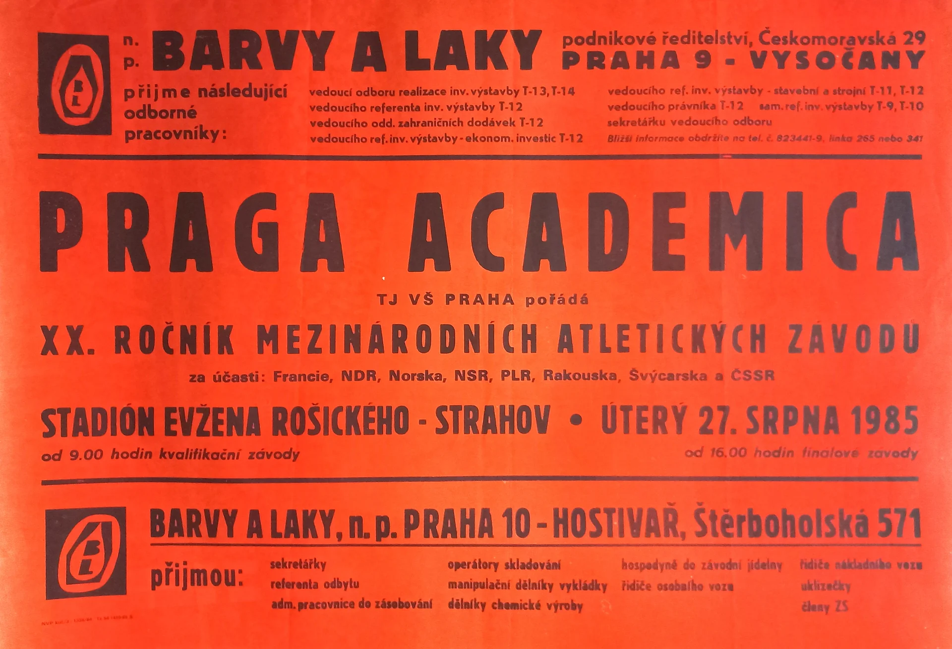 Náhledový obrázek předmětu Praga Academica. Mezinárodní atletické závody