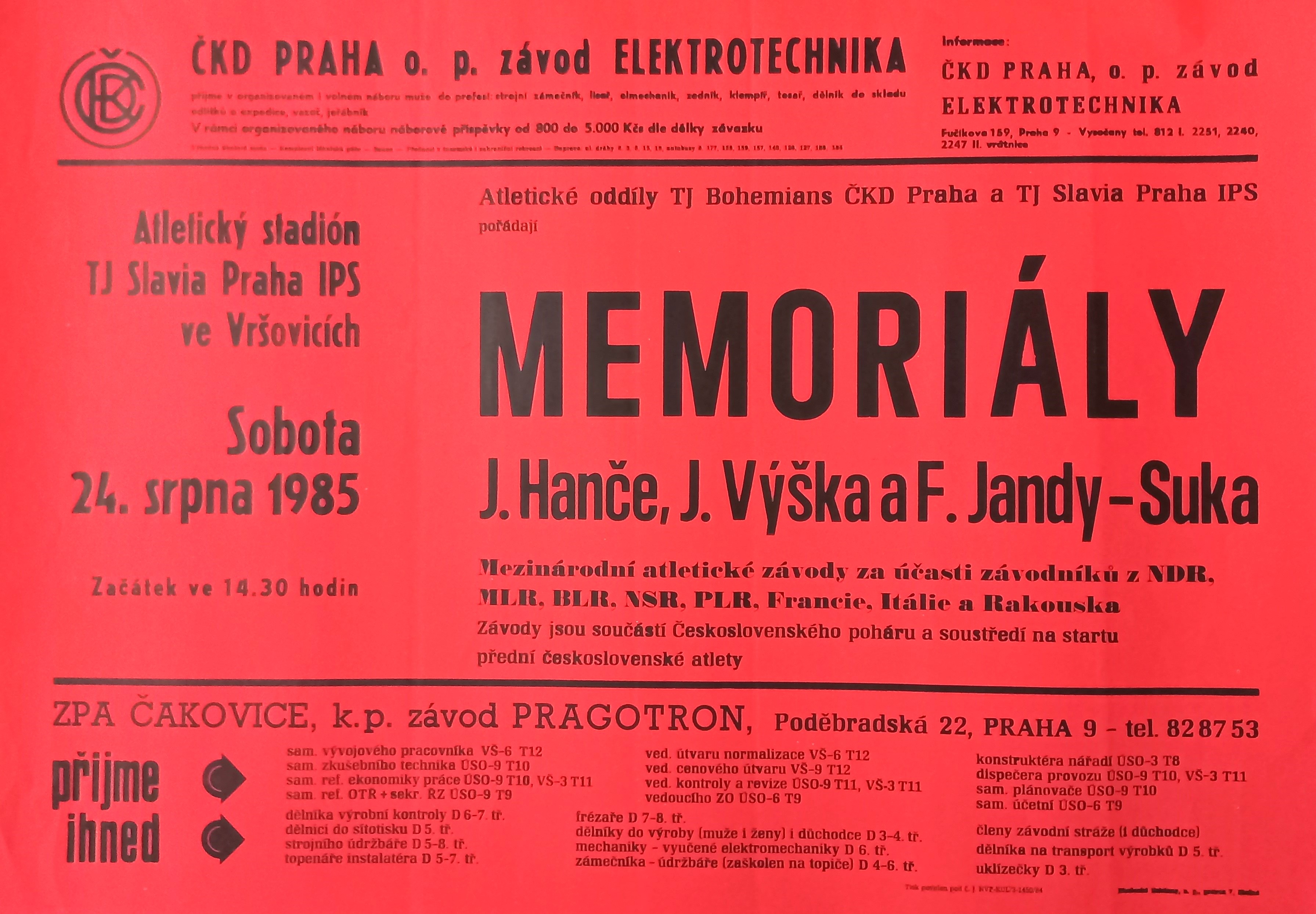 Náhledový obrázek Memoriály J. Hanče, J. Výška a F. Jandy-Suka - 1