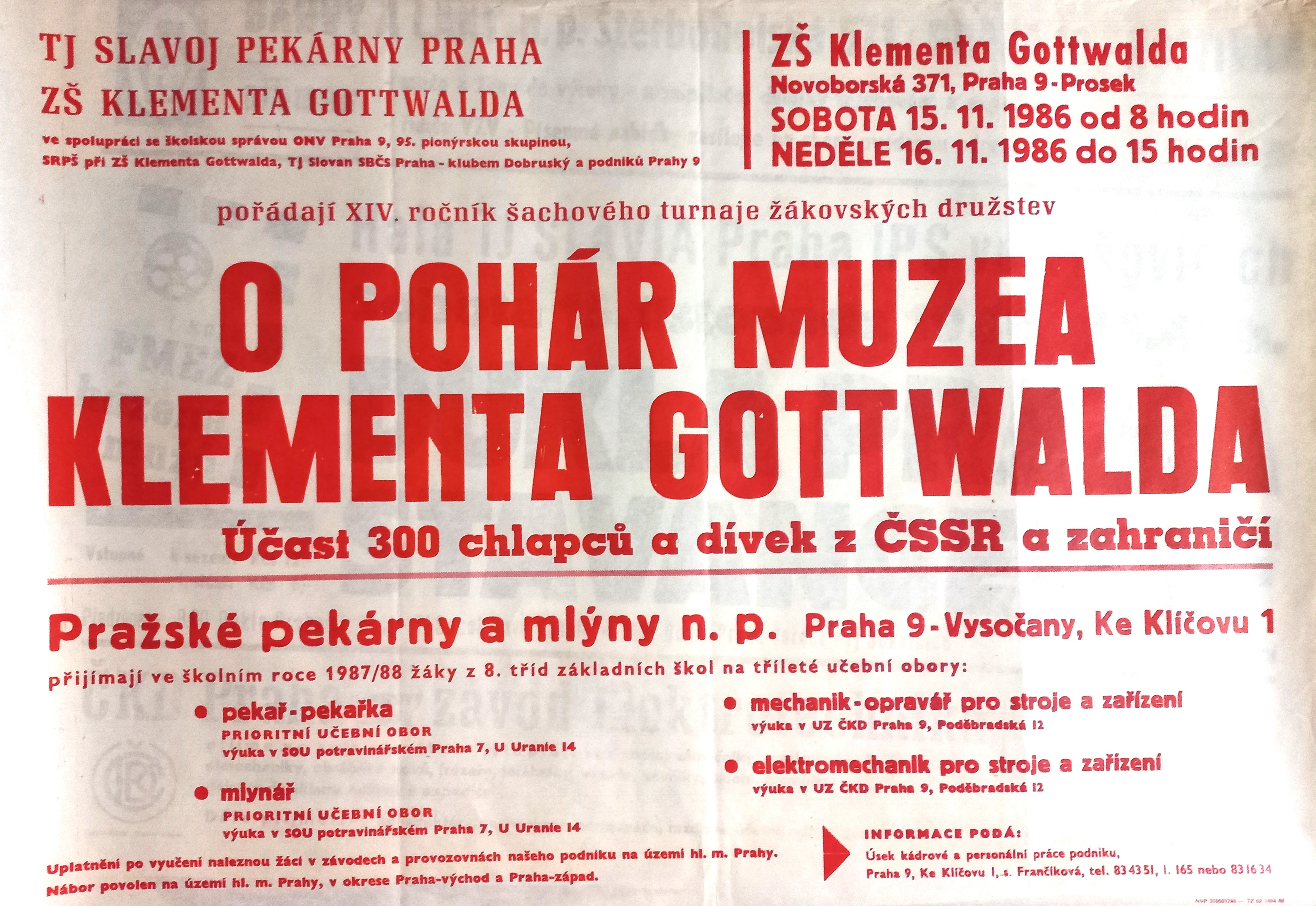 Náhledový obrázek Šachový turnaj žákovských družstev. O pohár Muzea Klementa Gottwalda - 1