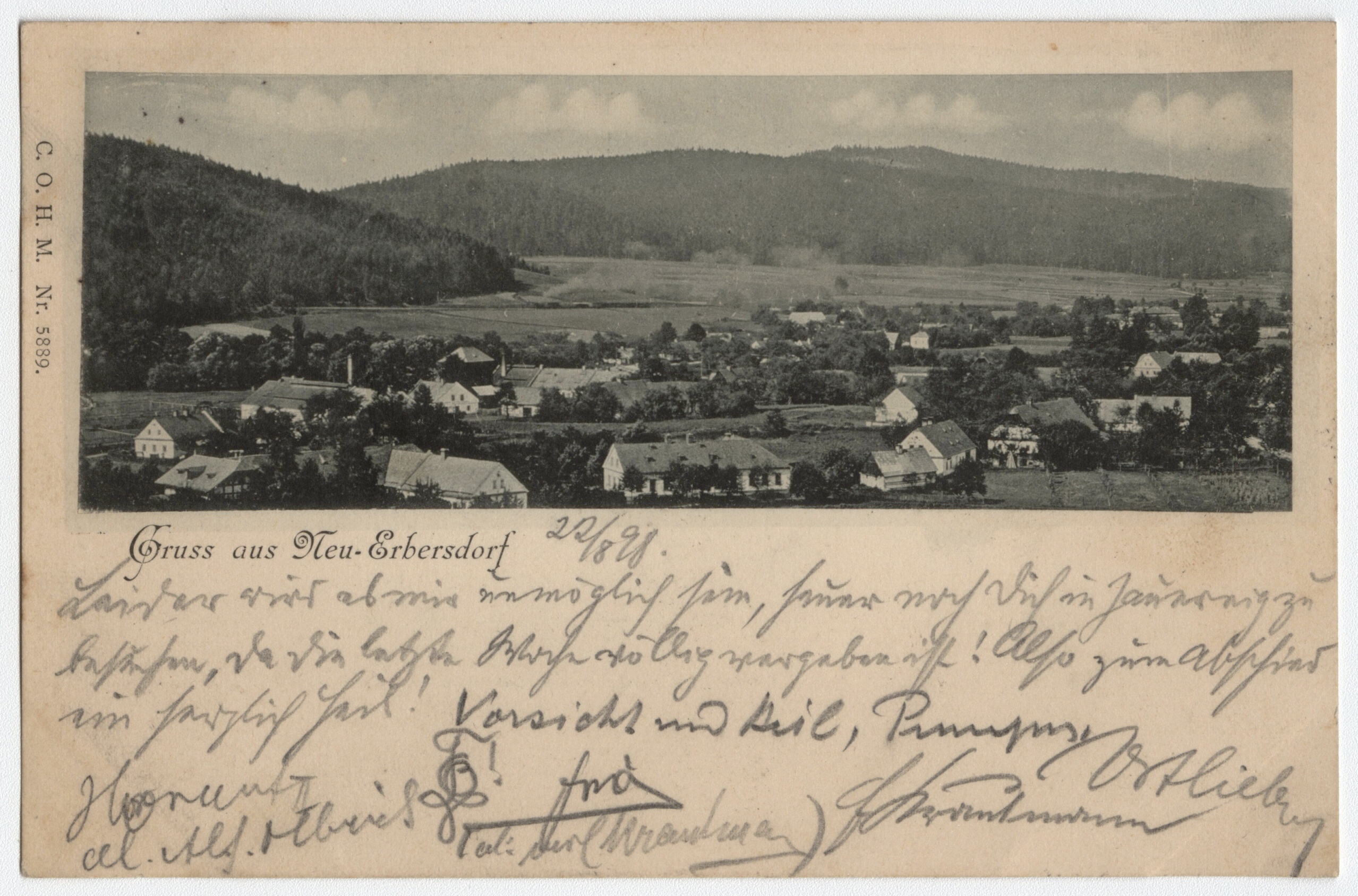 Náhledový obrázek Nové Heřmínovy (čb. pohlednice) - 1