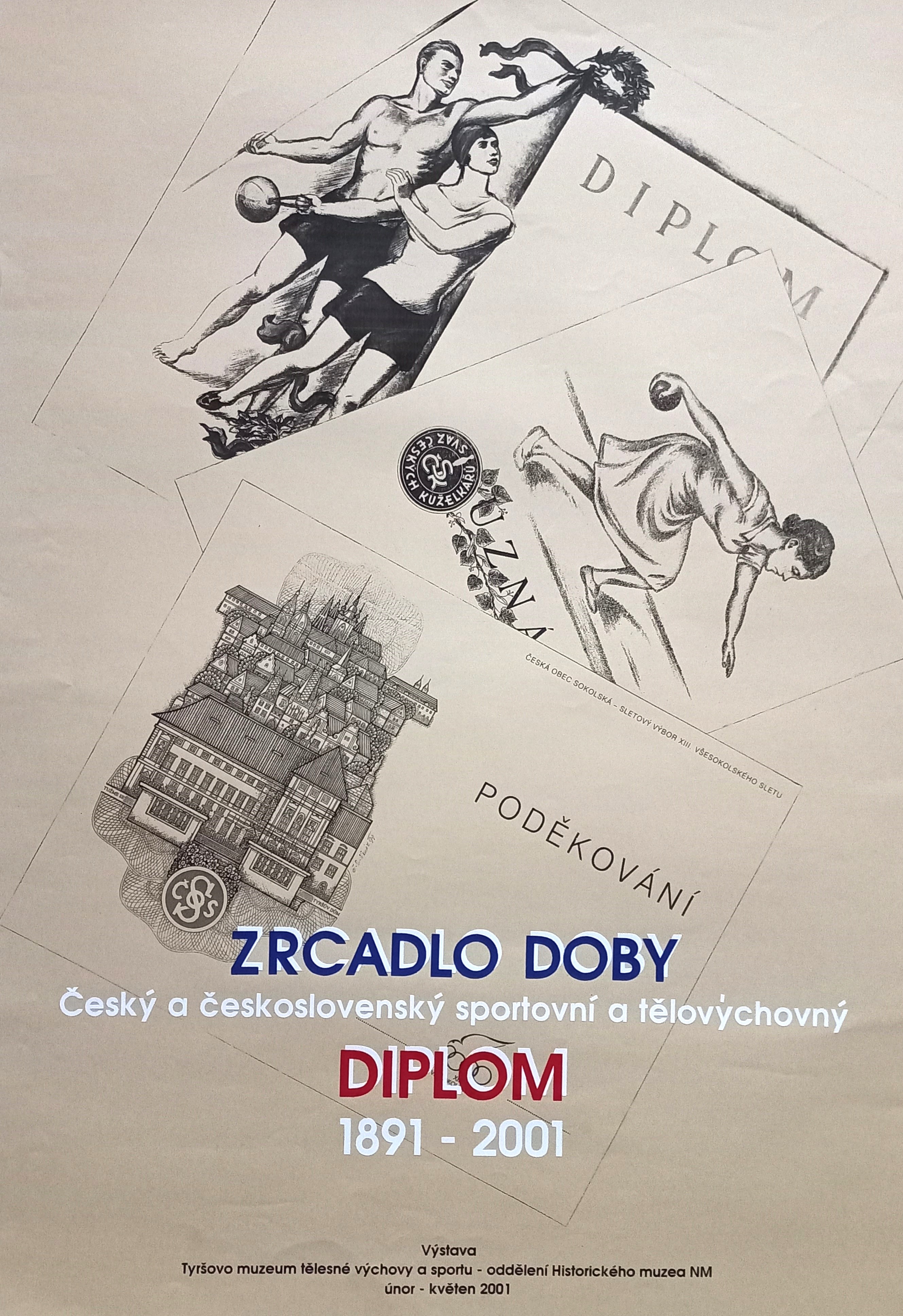 Náhledový obrázek Výstava MTVS. Český a československý sportovní a tělovýchovný diplom 1891-2001 - 1