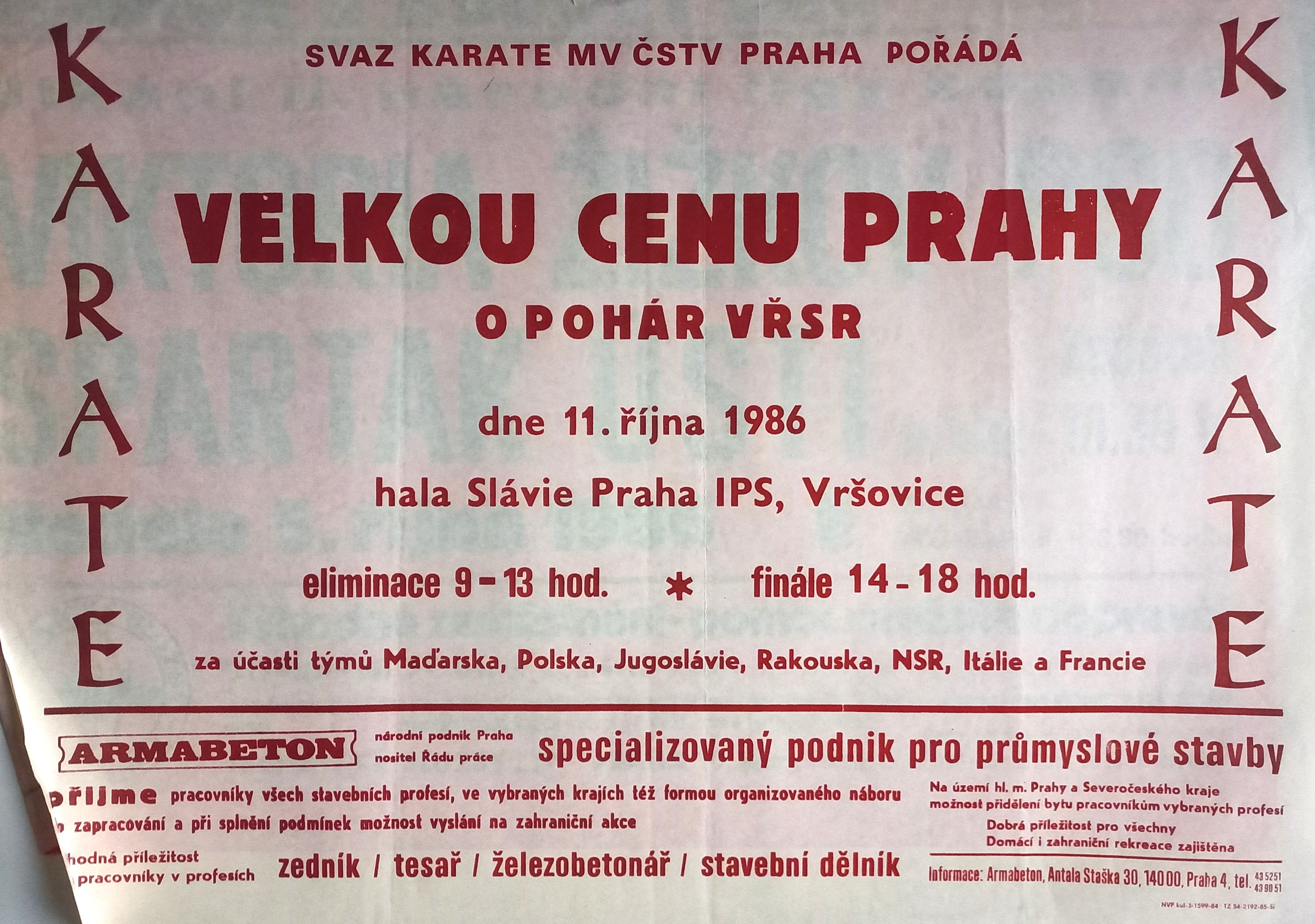 Náhledový obrázek Svaz karate MV ČSTV Praha pořádá Velkou cenu Prahy - 1