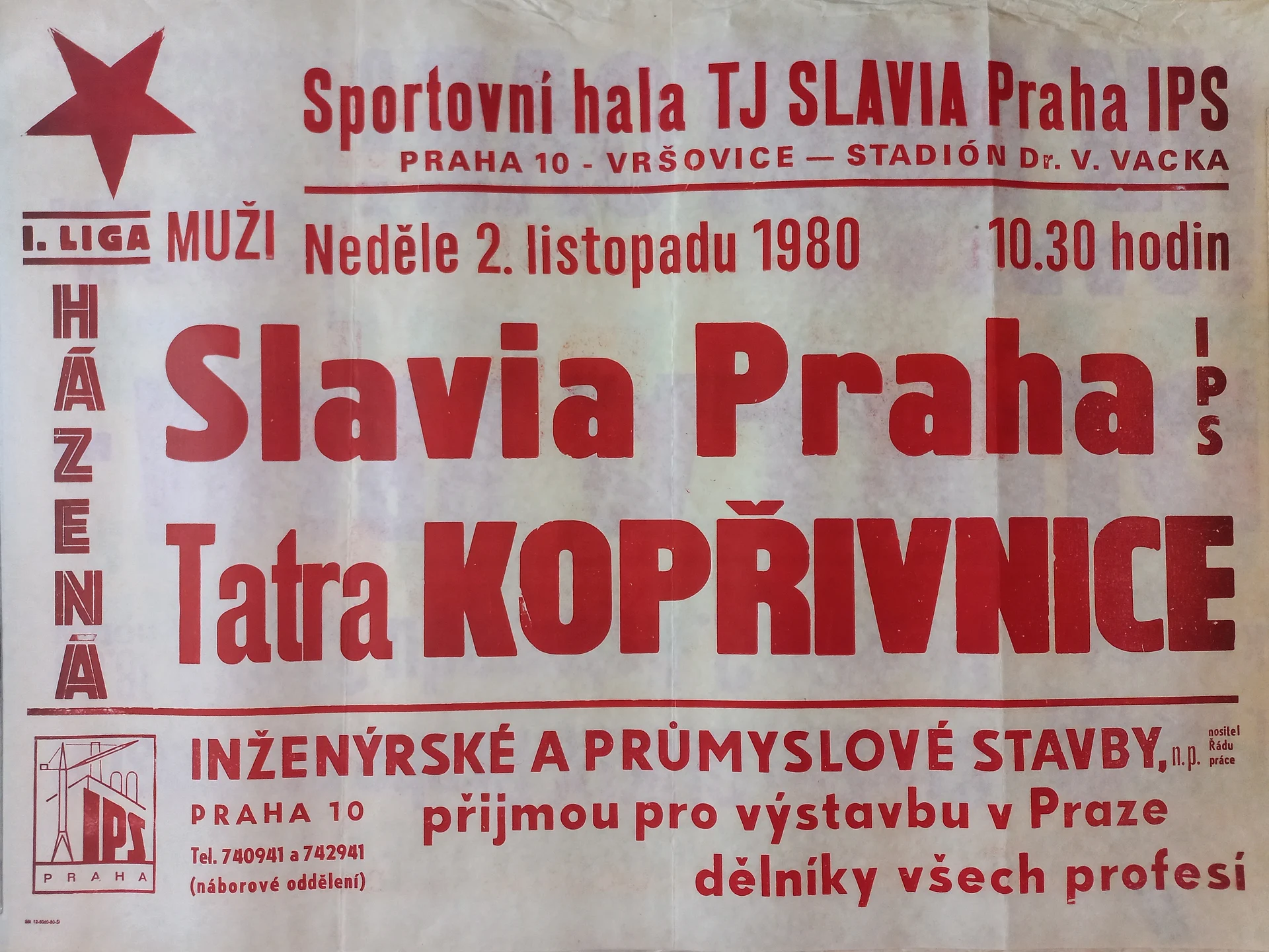 Náhledový obrázek předmětu První liga házené. Sportovní hala SK Slavia Praha