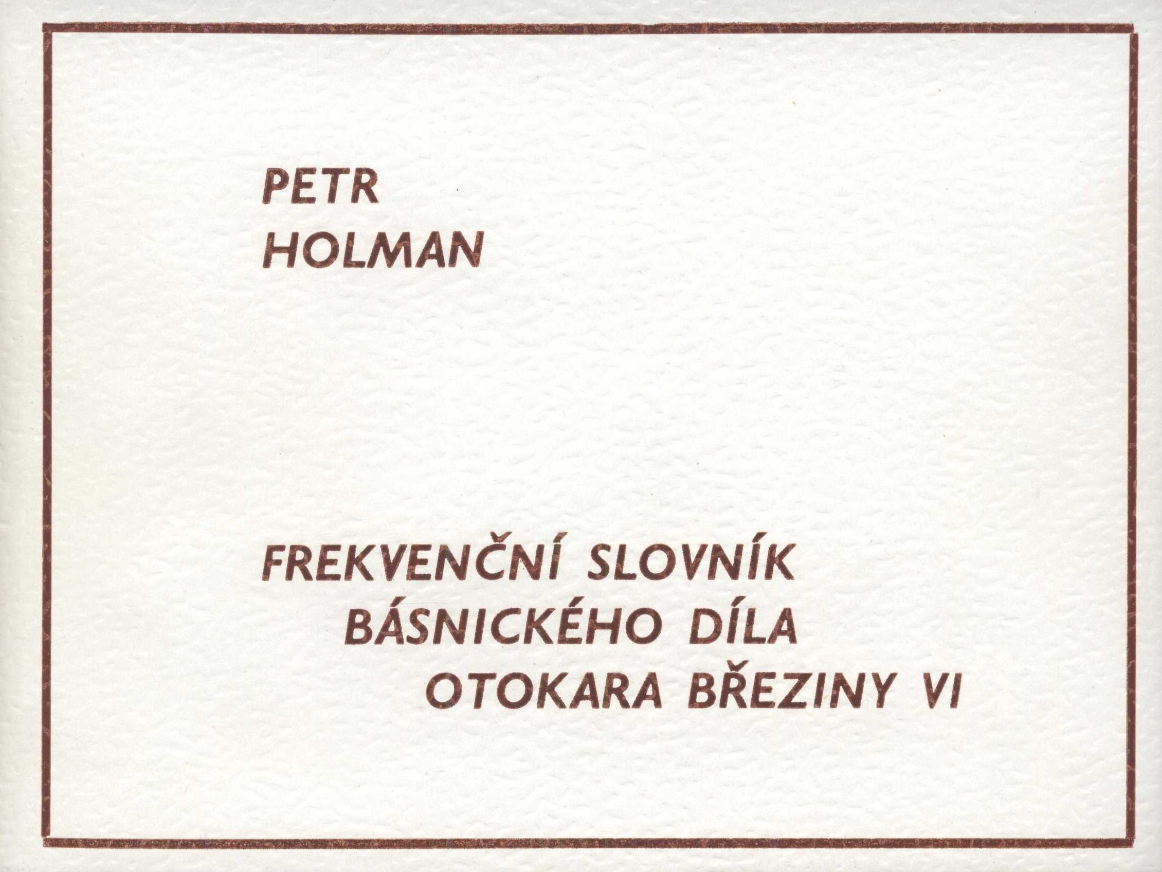 Náhledový obrázek Frekvenční slovník básnického díla Otokara Březiny - 2
