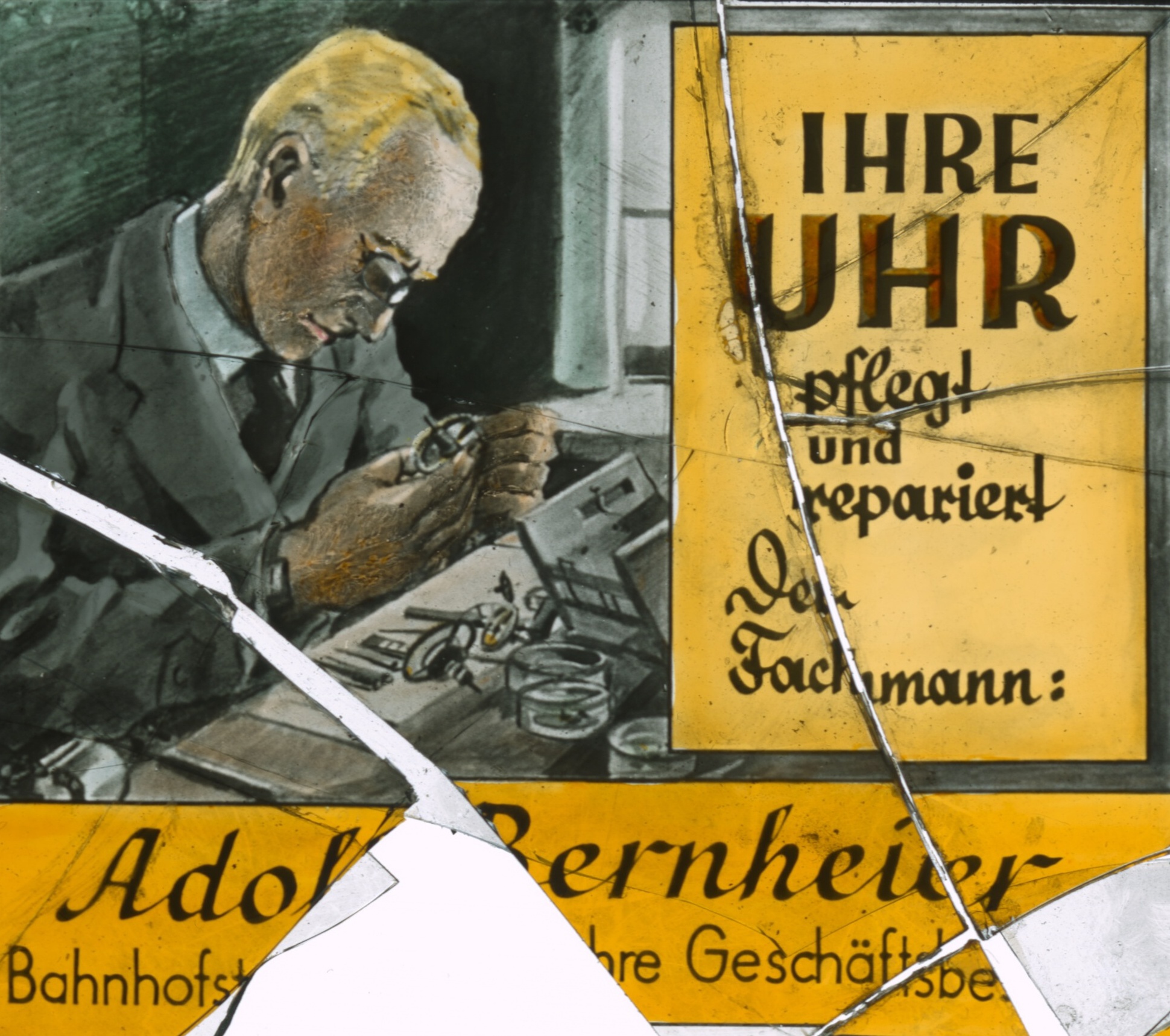 Náhledový obrázek Hodinářství Adolfa Bernheiera (reklamní diapozitiv) - 1